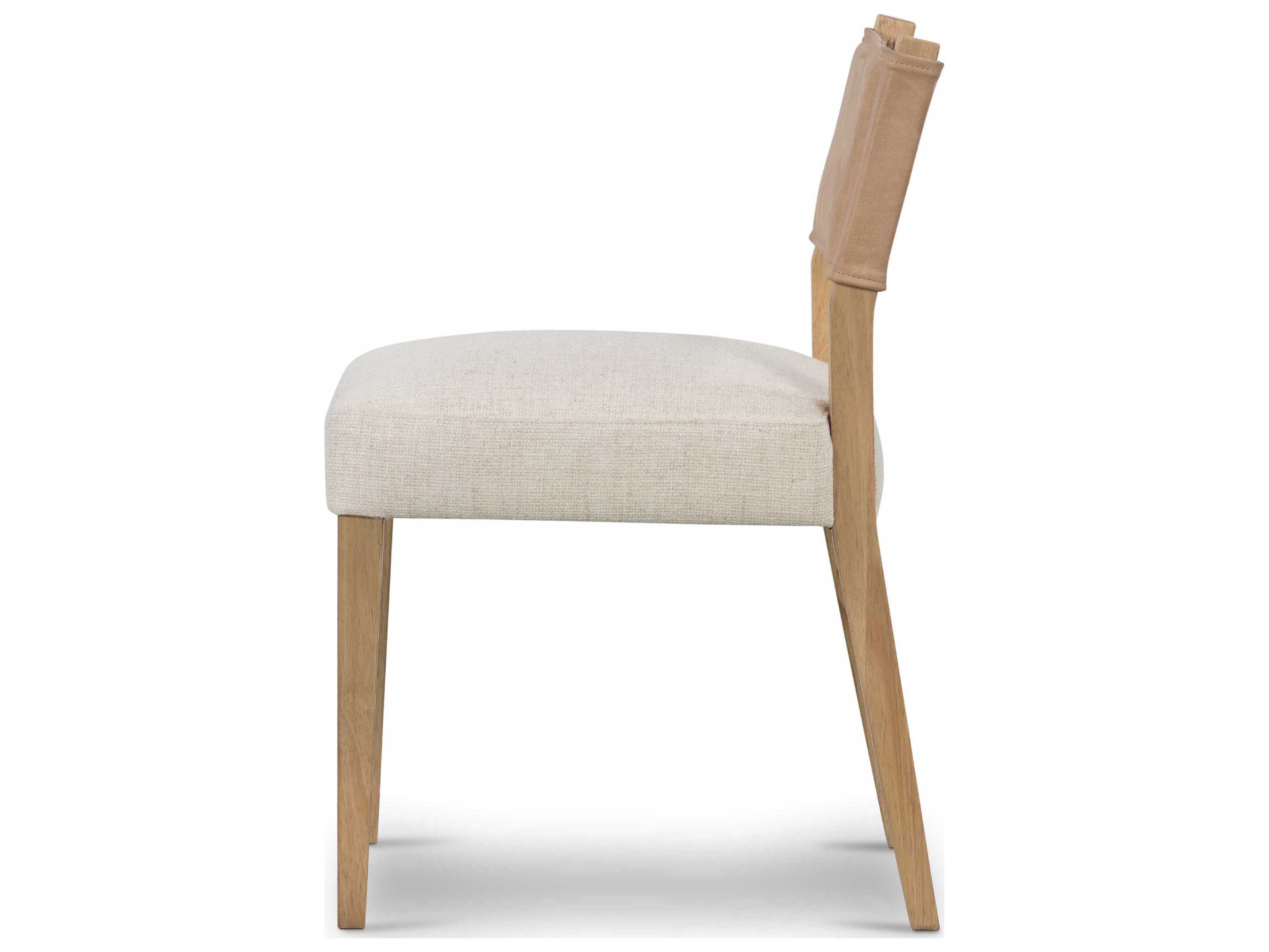 Four Hands Belfast Ferris Leather Solid Wood Brown Fabric Upholstered