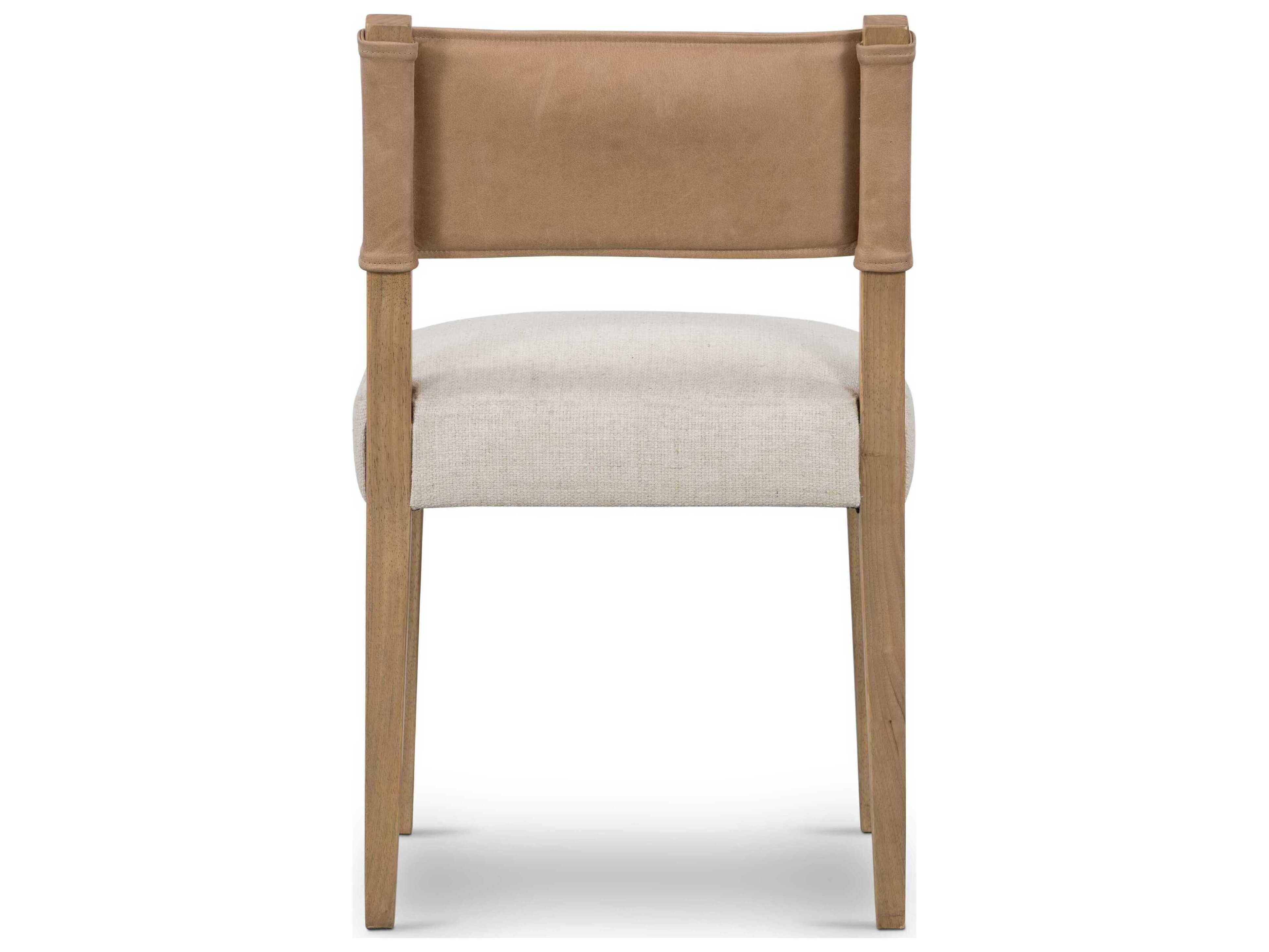 Four Hands Belfast Ferris Leather Solid Wood Brown Fabric Upholstered