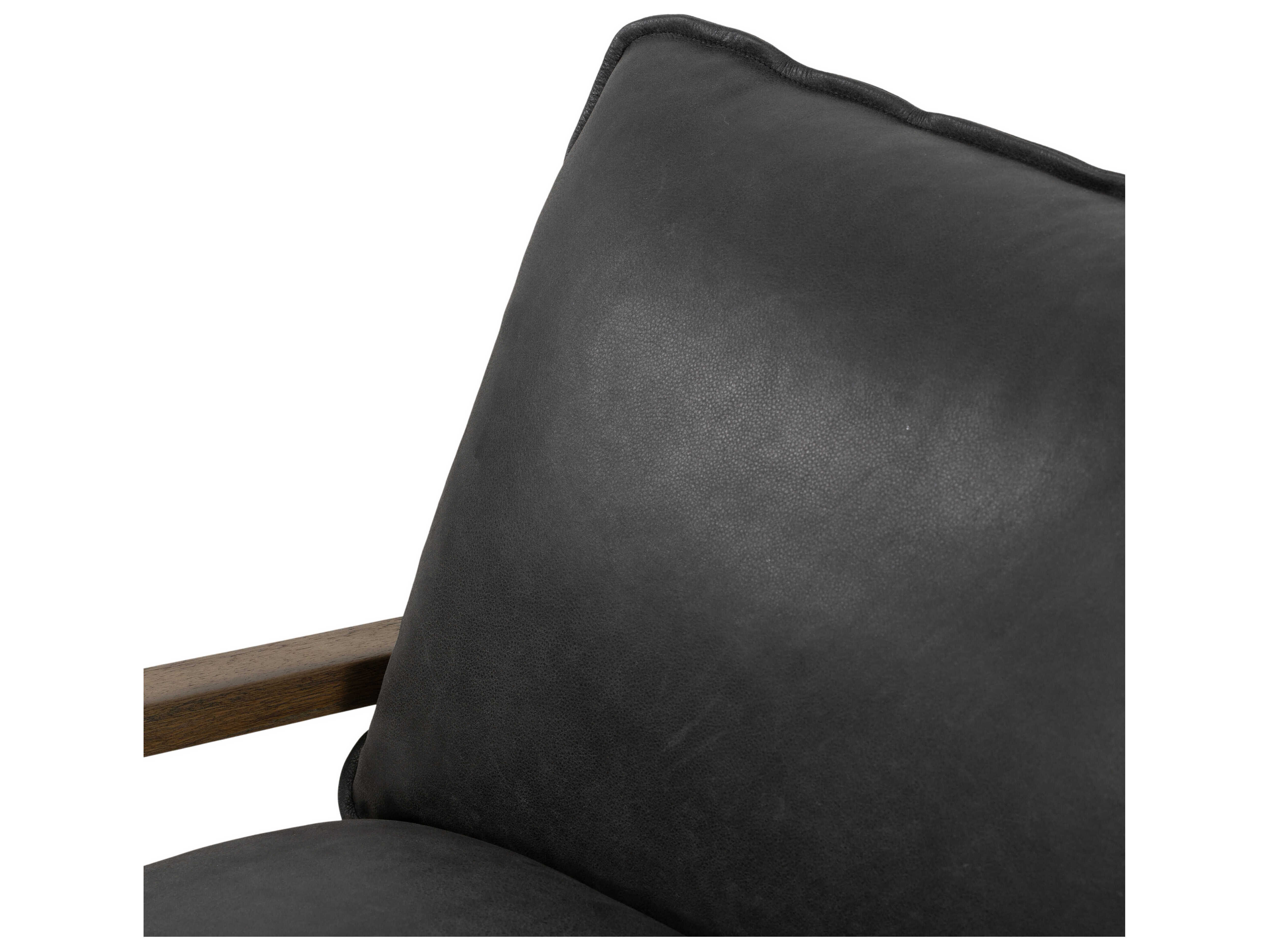 Four Hands Belfast Ace 30" Black Leather Accent Chair FS105583021