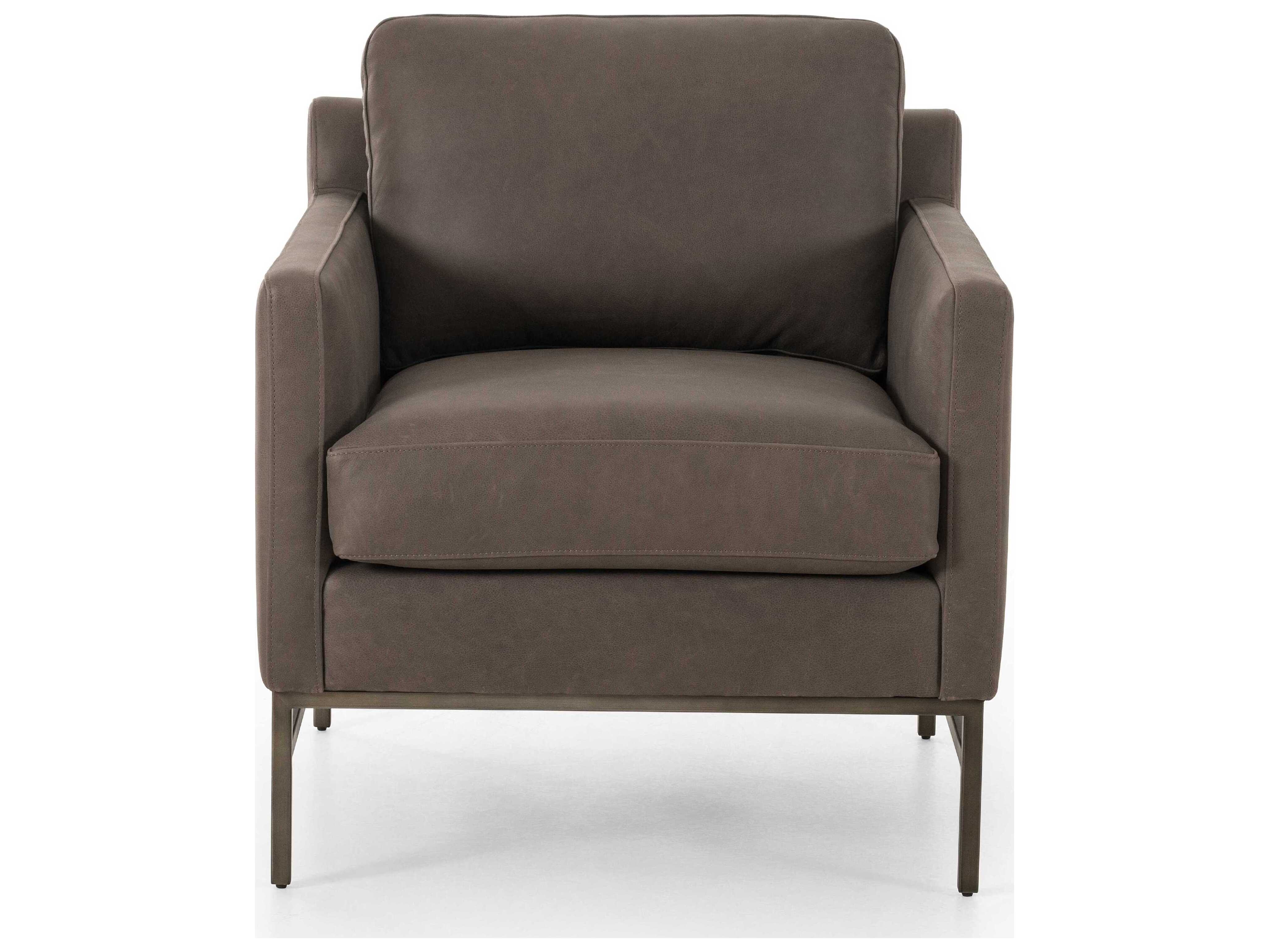 Four Hands Grayson Vanna 29" Brown Leather Accent Chair FS108854004