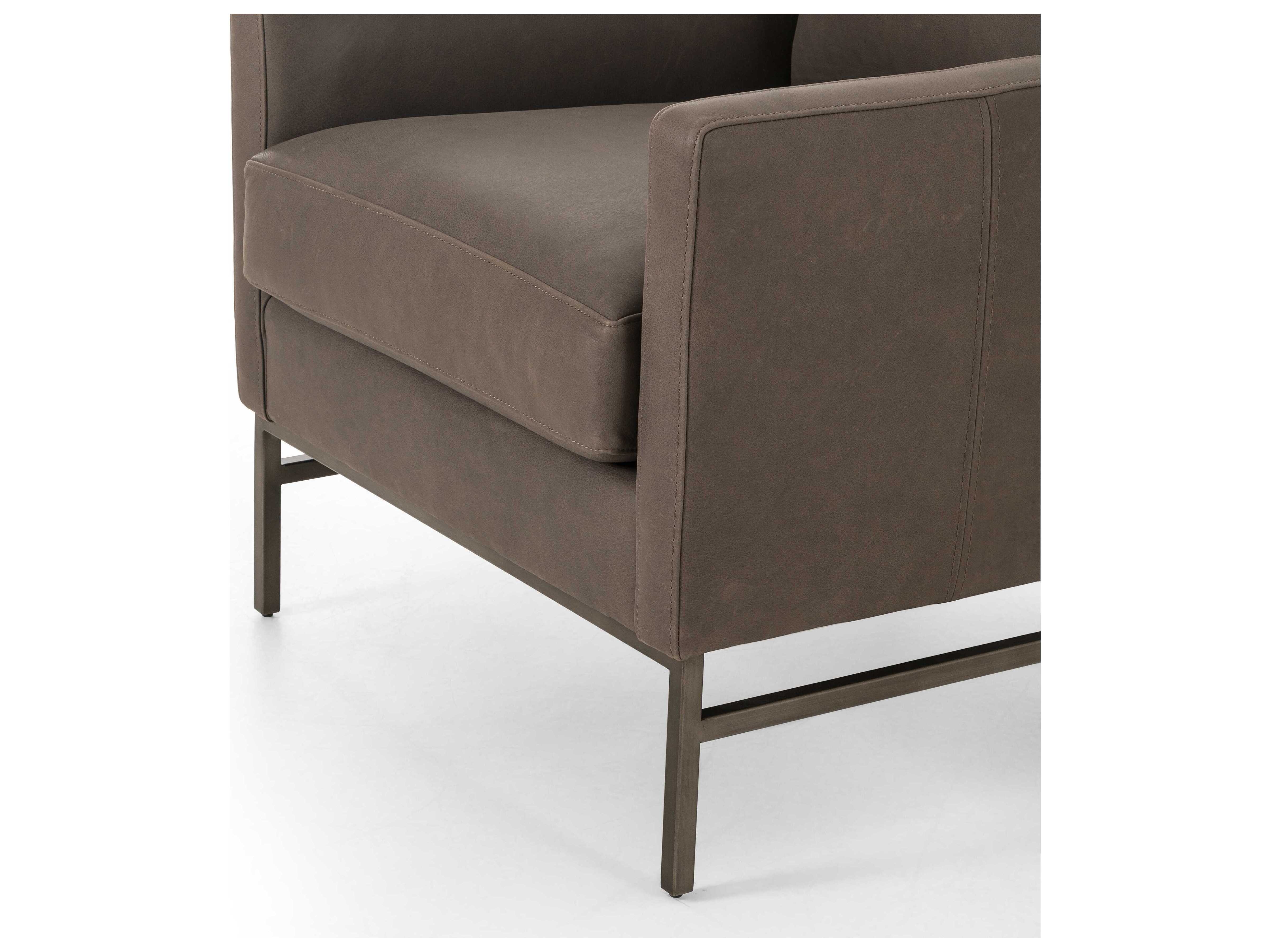 Four Hands Grayson Vanna 29" Brown Leather Accent Chair FS108854004