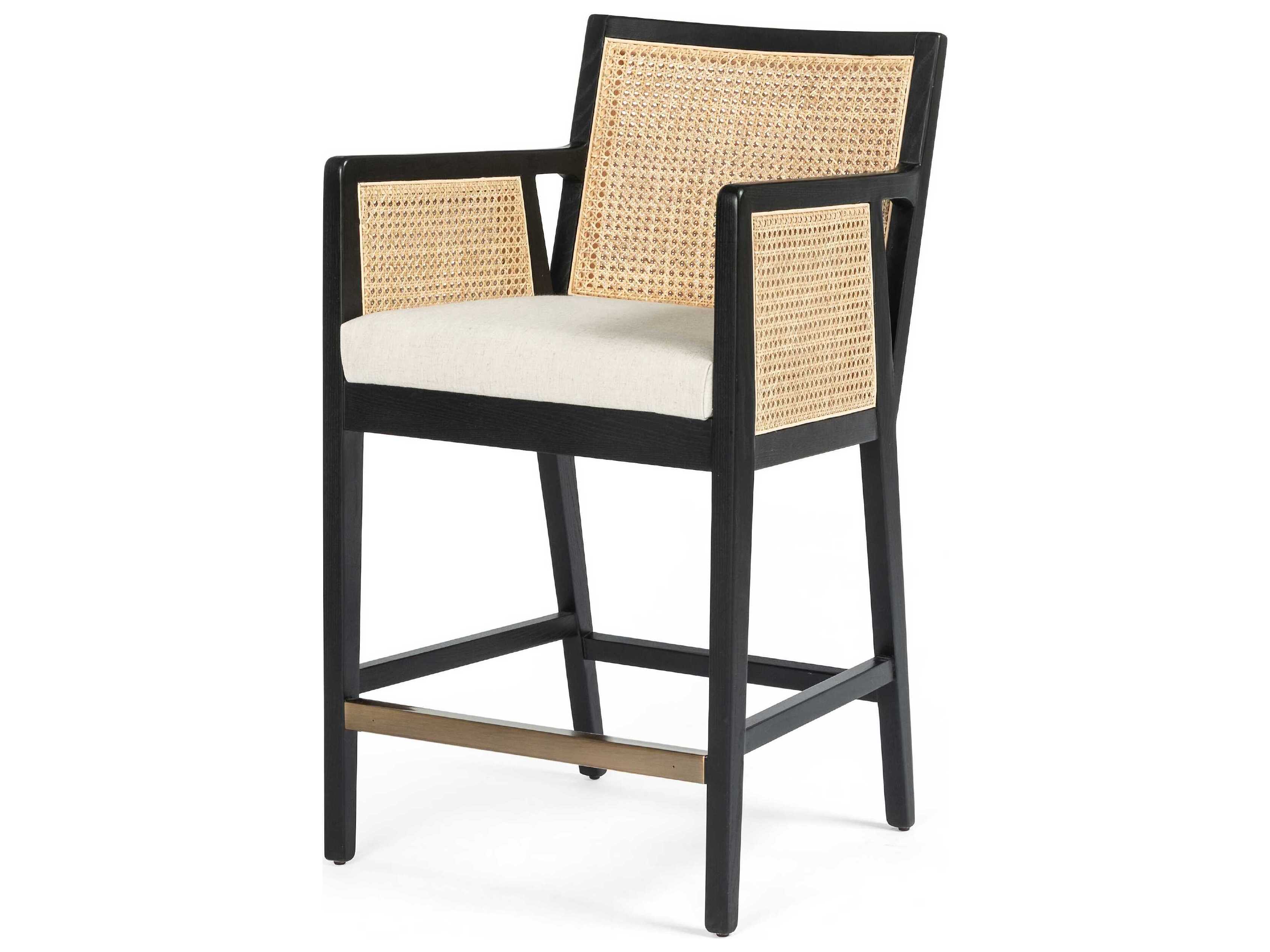 Four Hands Belfast Antonia Fabric Upholstered Solid Wood Light Natural