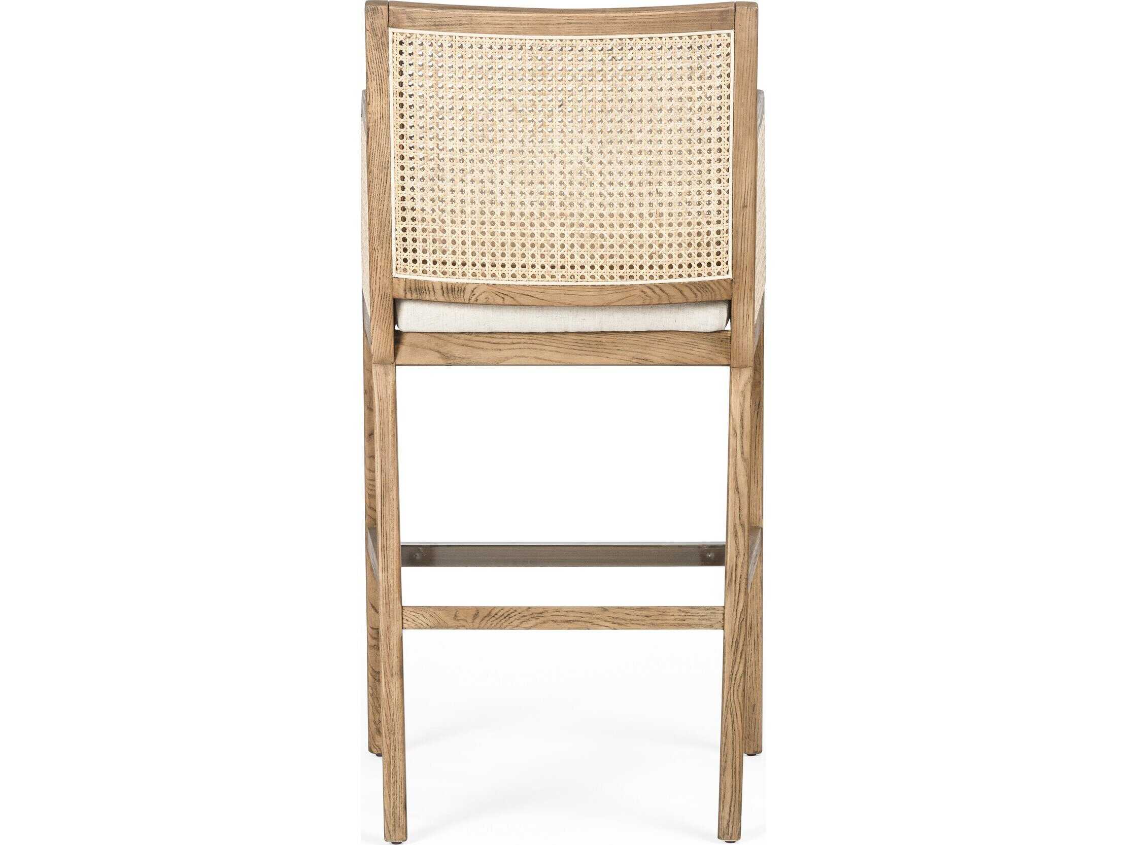 Four Hands Belfast Antonia Upholstered Solid Wood Light Natural Cane