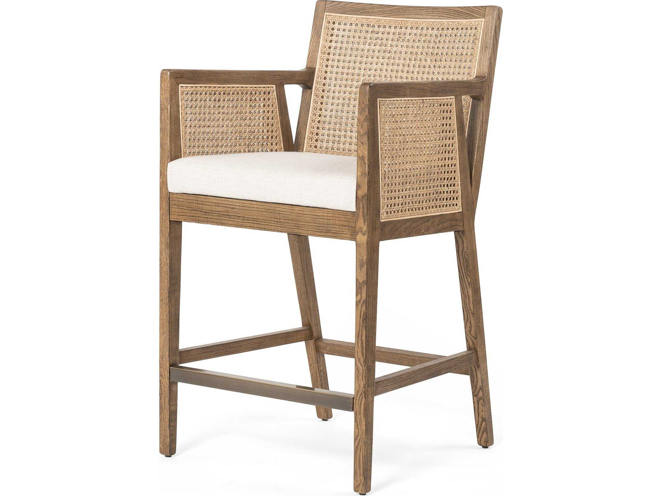 Four Hands Belfast Antonia Fabric Upholstered Solid Wood Light Natural