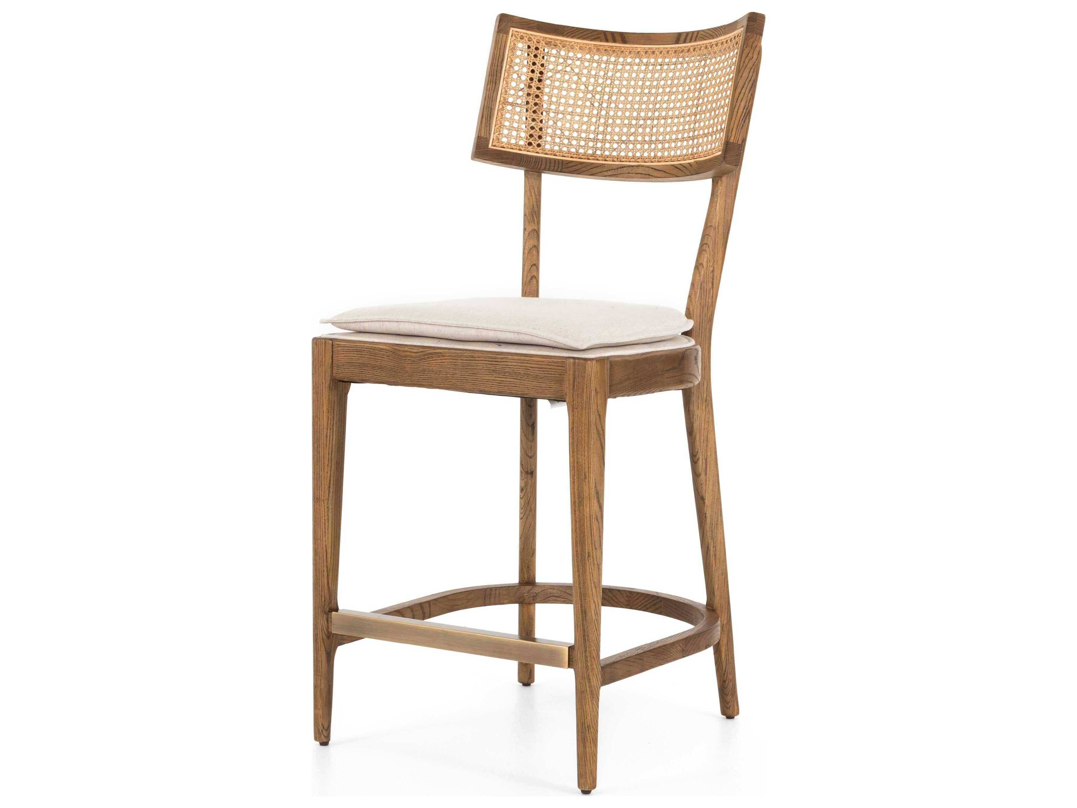 Four Hands Belfast Britt Fabric Upholstered Solid Wood Light Natural