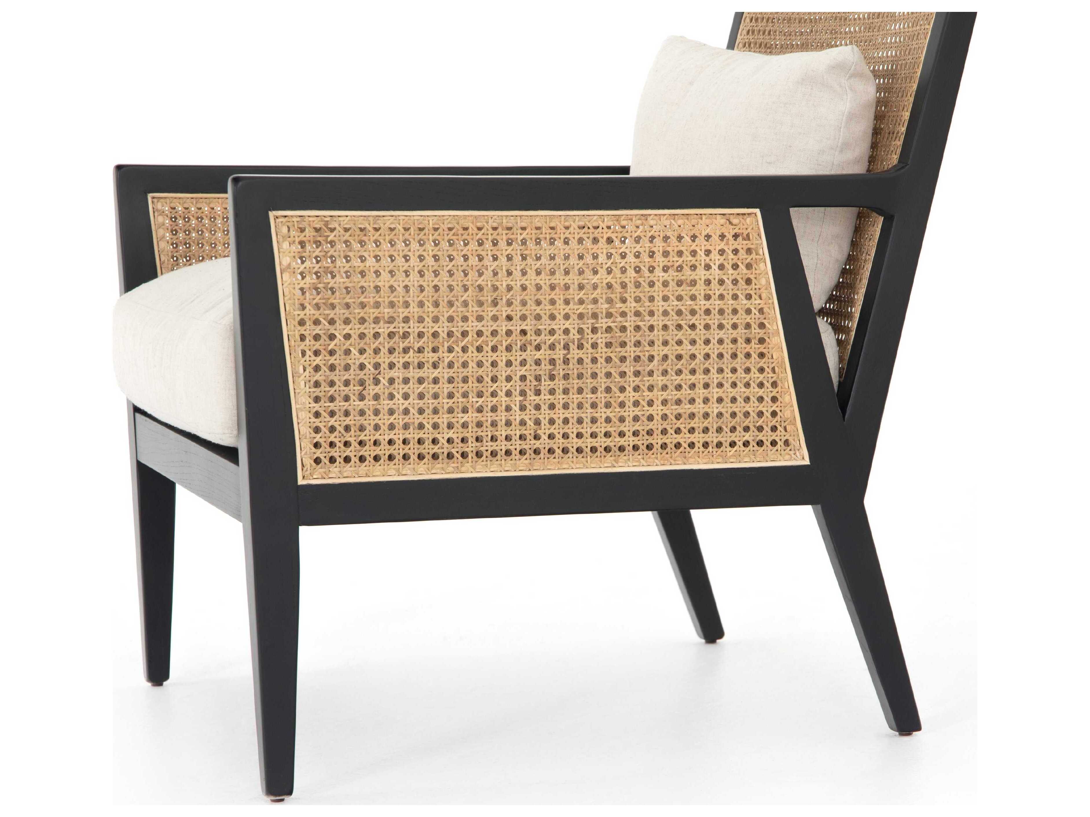 Four Hands Belfast Light Natural Cane / Savile Flax / Brushed Ebony