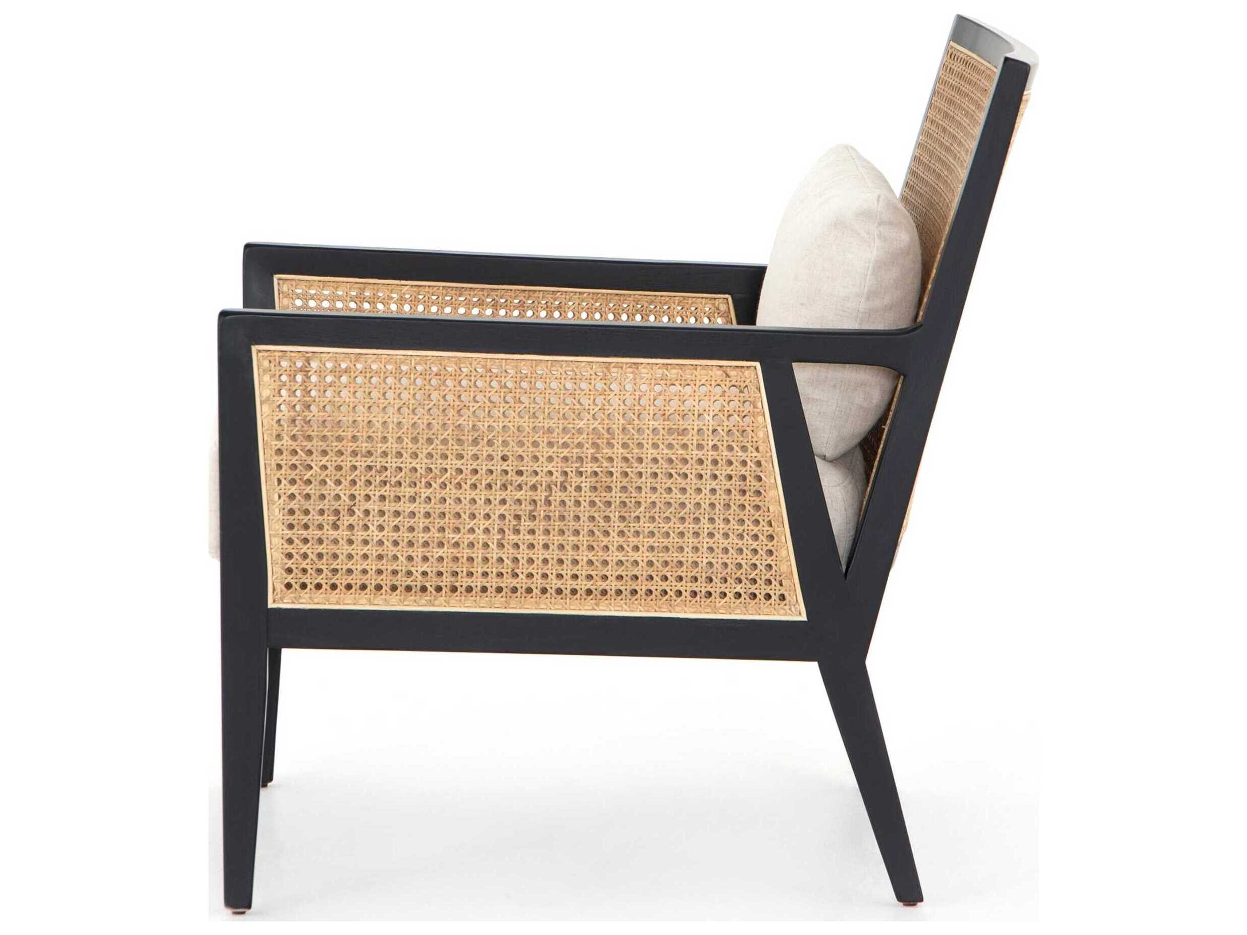 Four Hands Belfast Light Natural Cane / Savile Flax / Brushed Ebony