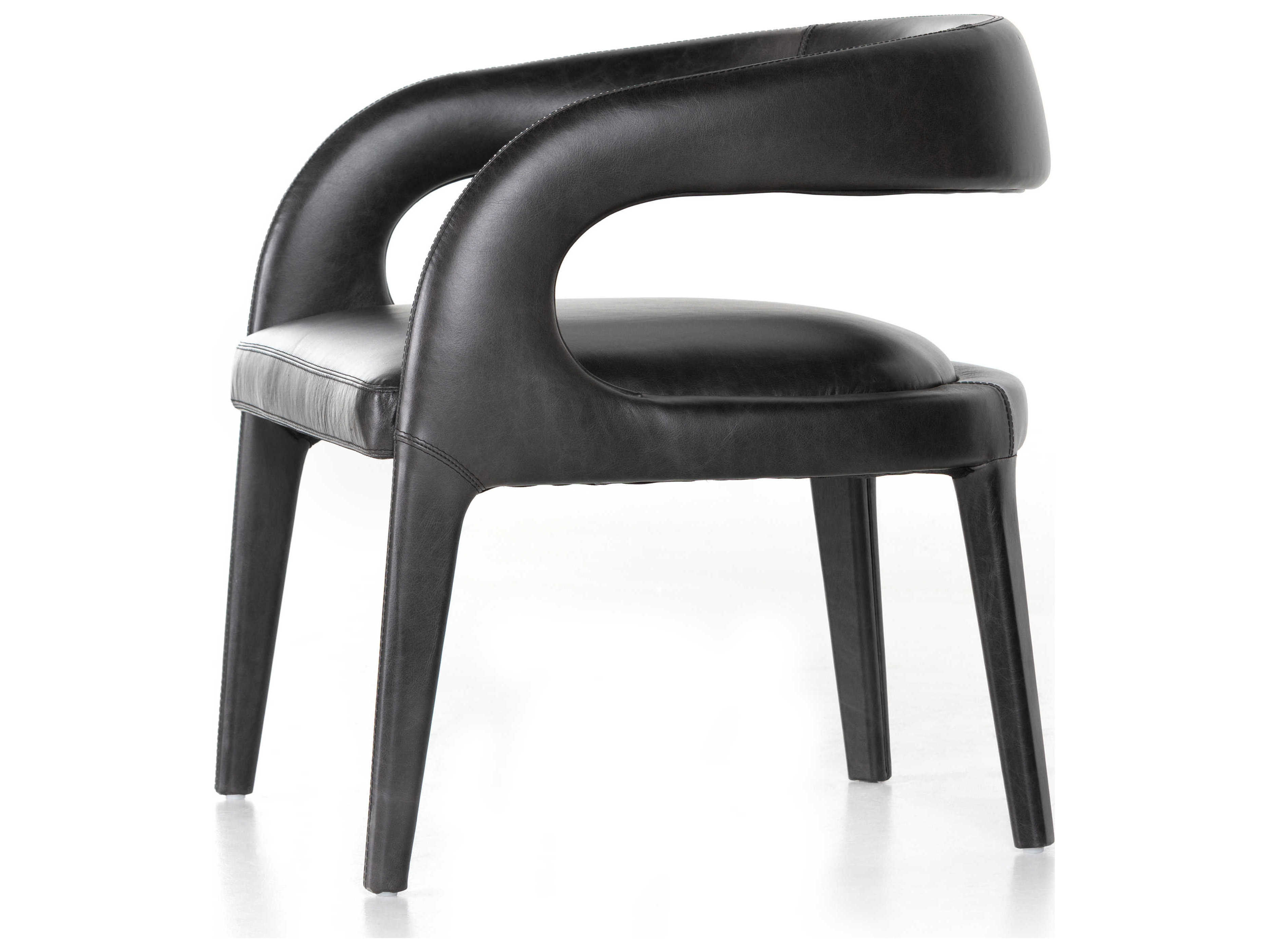 Four Hands Townsend Hawkins 26" Black Leather Accent Chair FS226537004