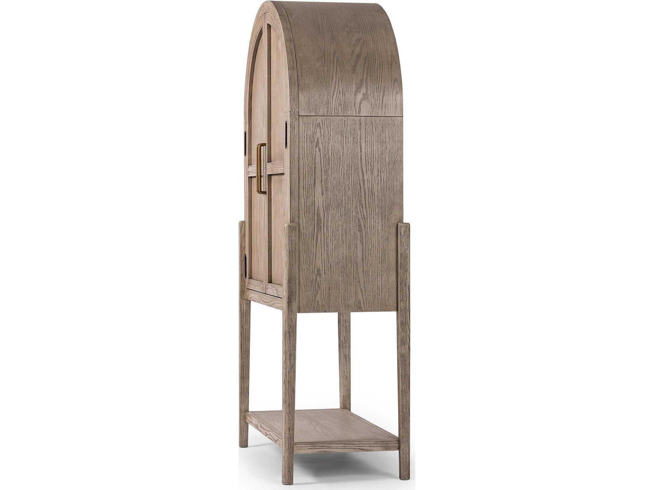 Four Hands Irondale Tolle Rustic White Solid Oak Wood Bar