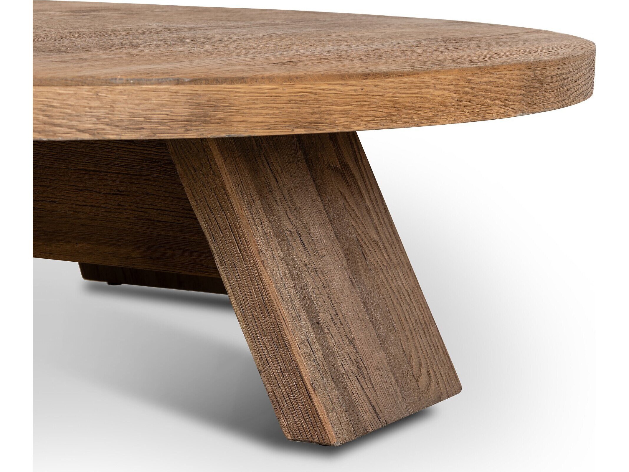 Four Hands Irondale Sparrow Washed Old Oak Resawn Round Wood Coffee