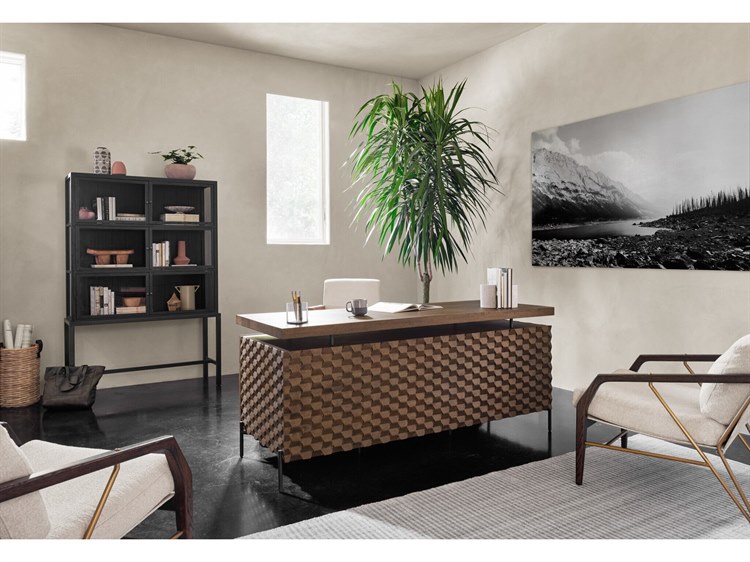 Four Hands Fallon Raffael Brown Mango Wood Executive Desk FSIFAL040