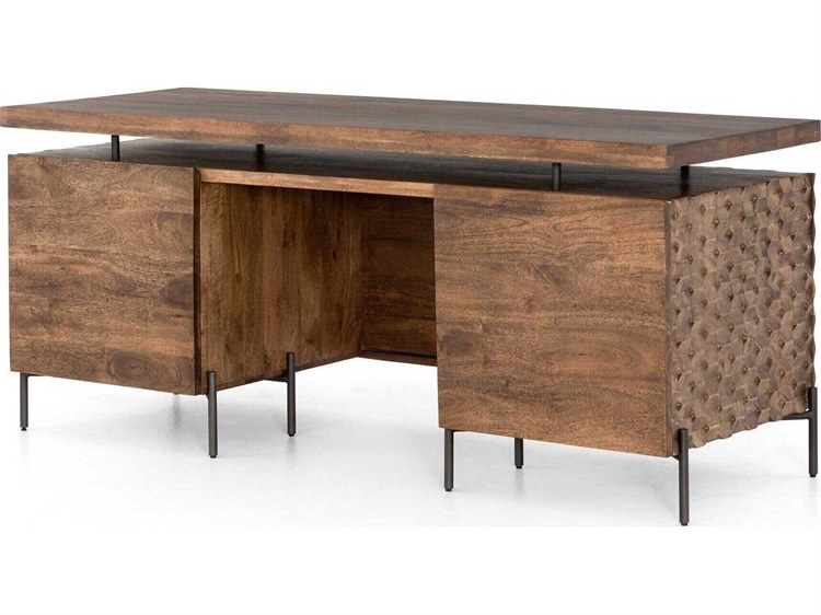 Four Hands Fallon Raffael Brown Mango Wood Executive Desk FSIFAL040