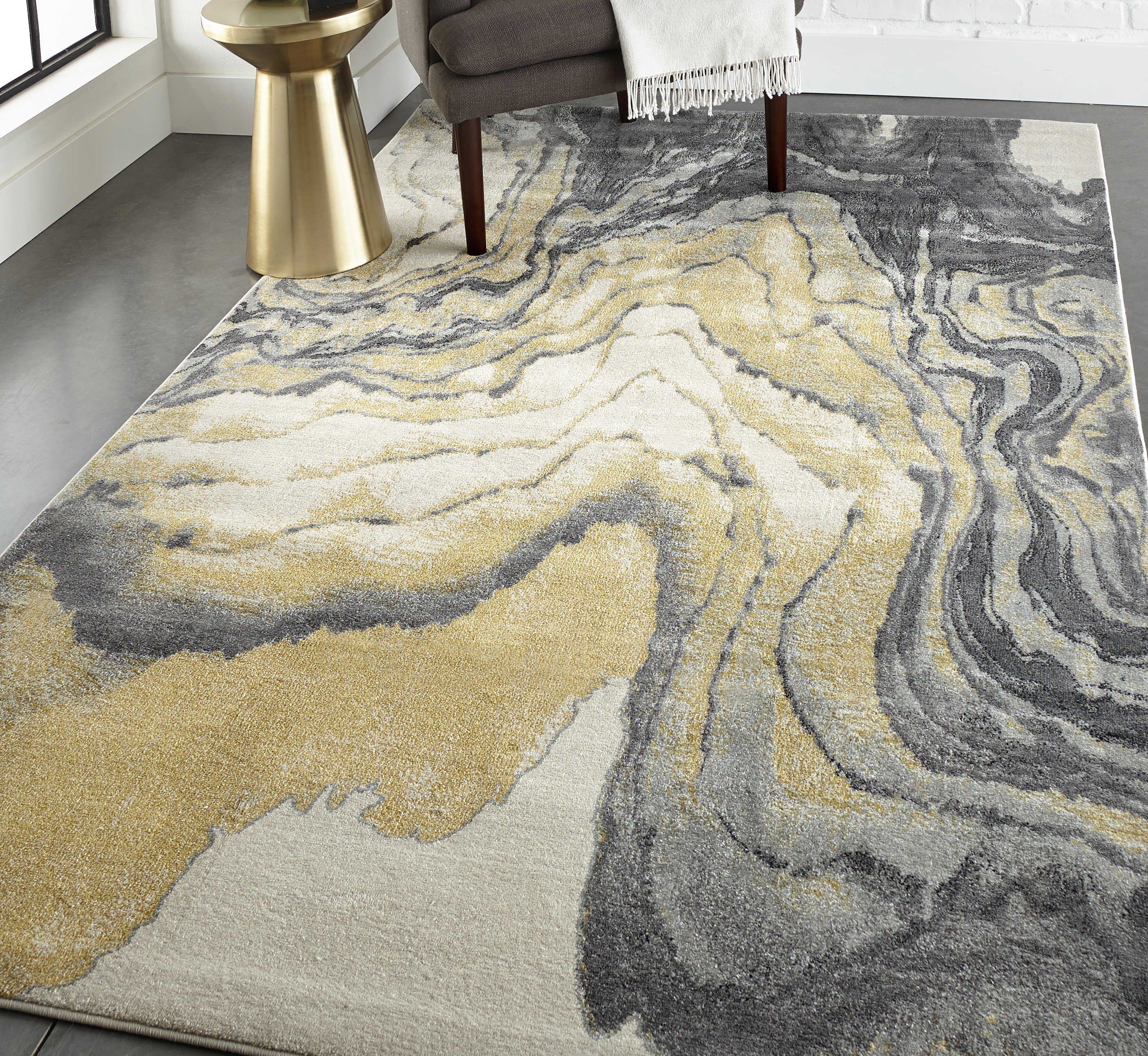 Feizy Rugs Bleecker Abstract Area Rug FZ3602FSLATE