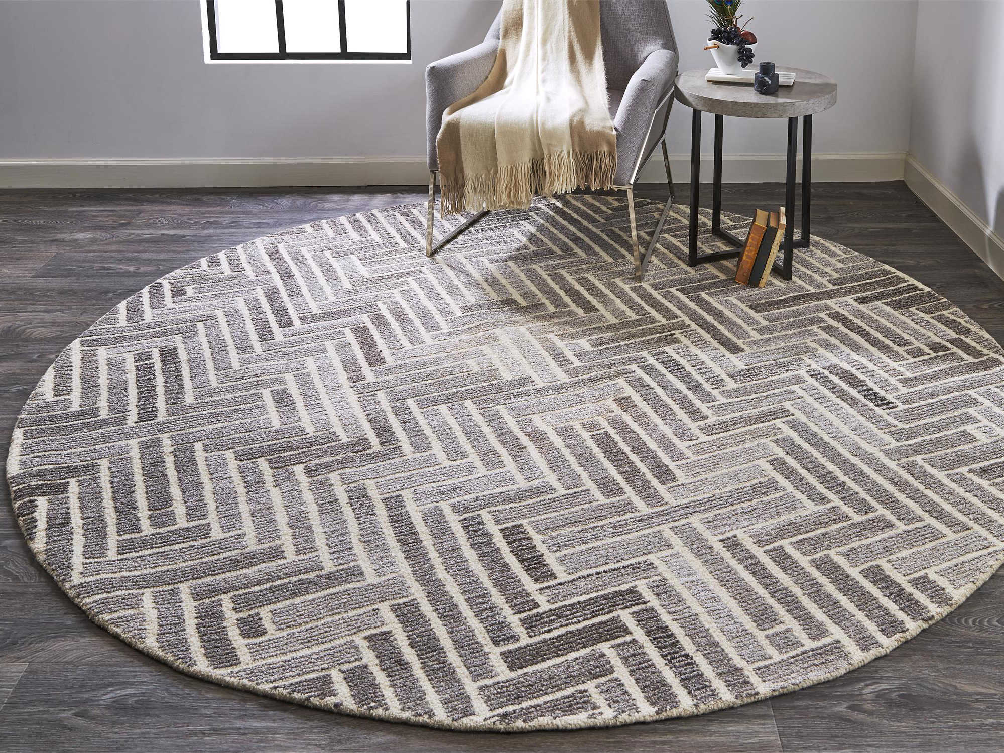 Feizy Rugs Asher Geometric Area Rug FZ8768FTAUPENATURAL