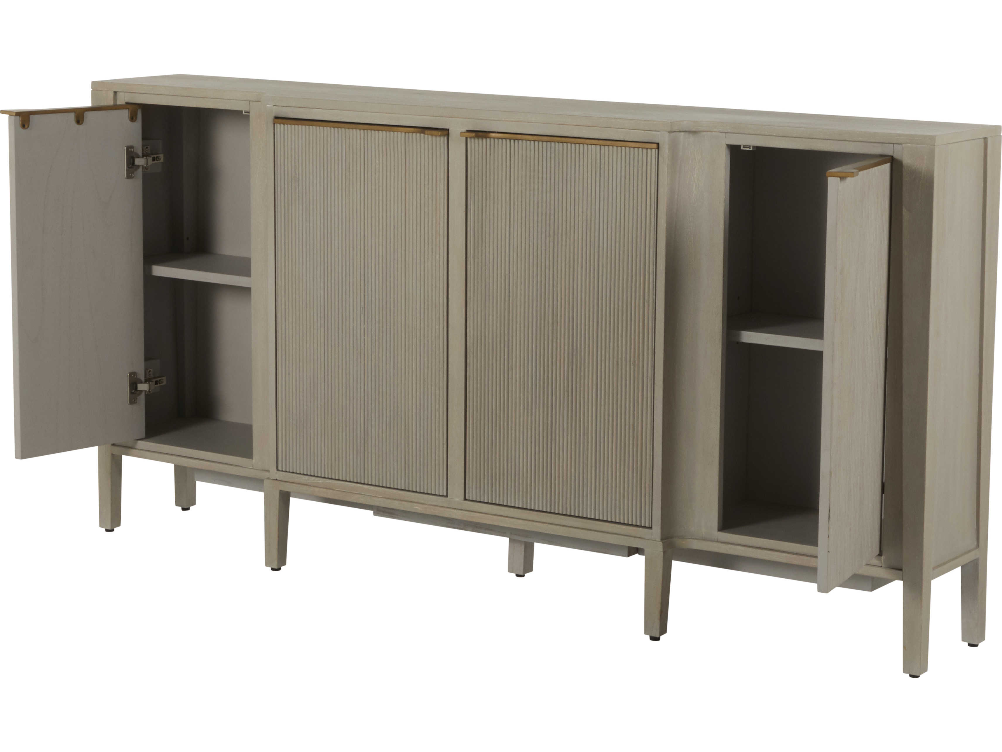 Gabby Light Grey Cerused / Stain Gold Leary Sideboard GASCH165080
