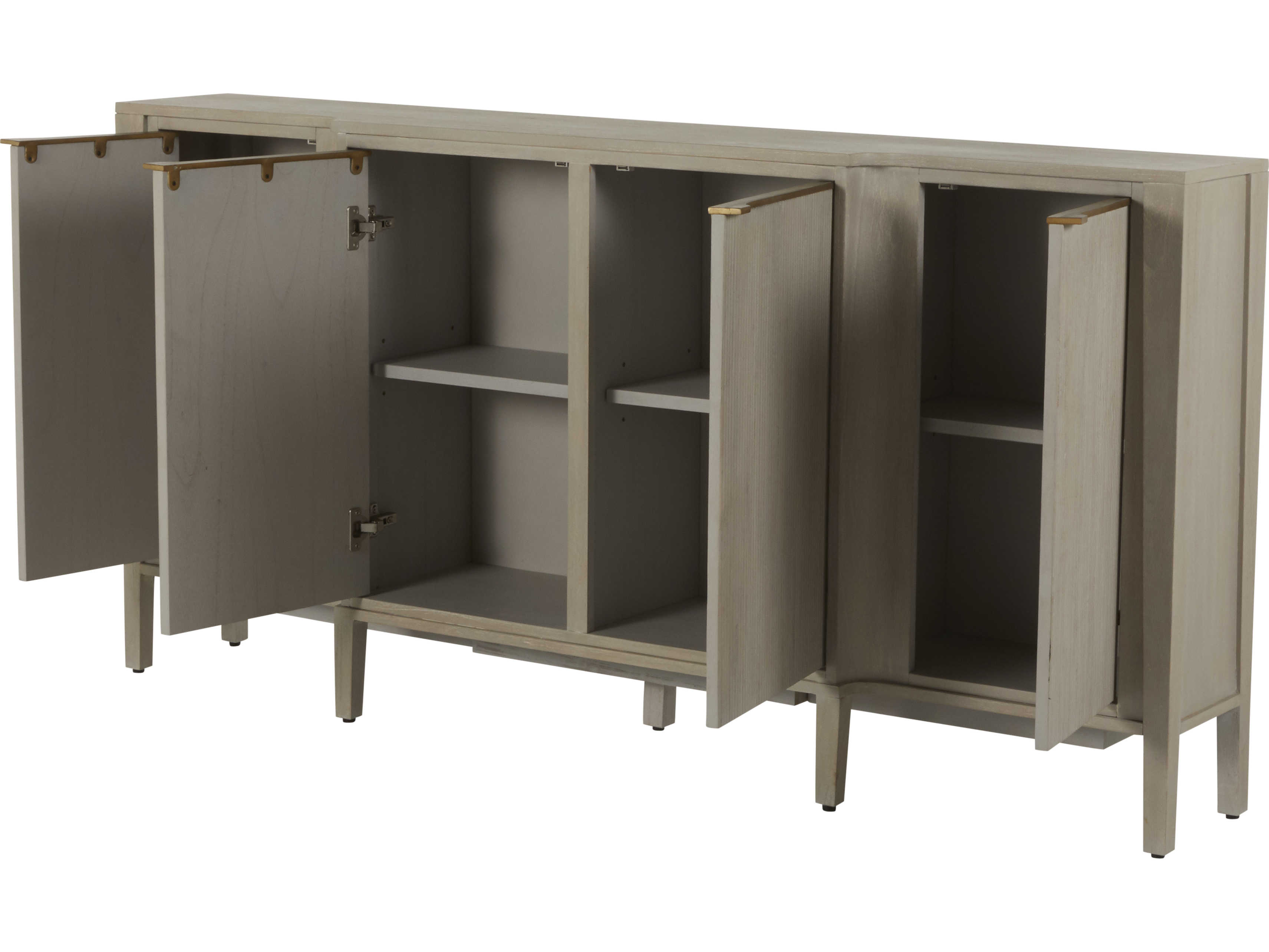 Gabby Light Grey Cerused / Stain Gold Leary Sideboard GASCH165080