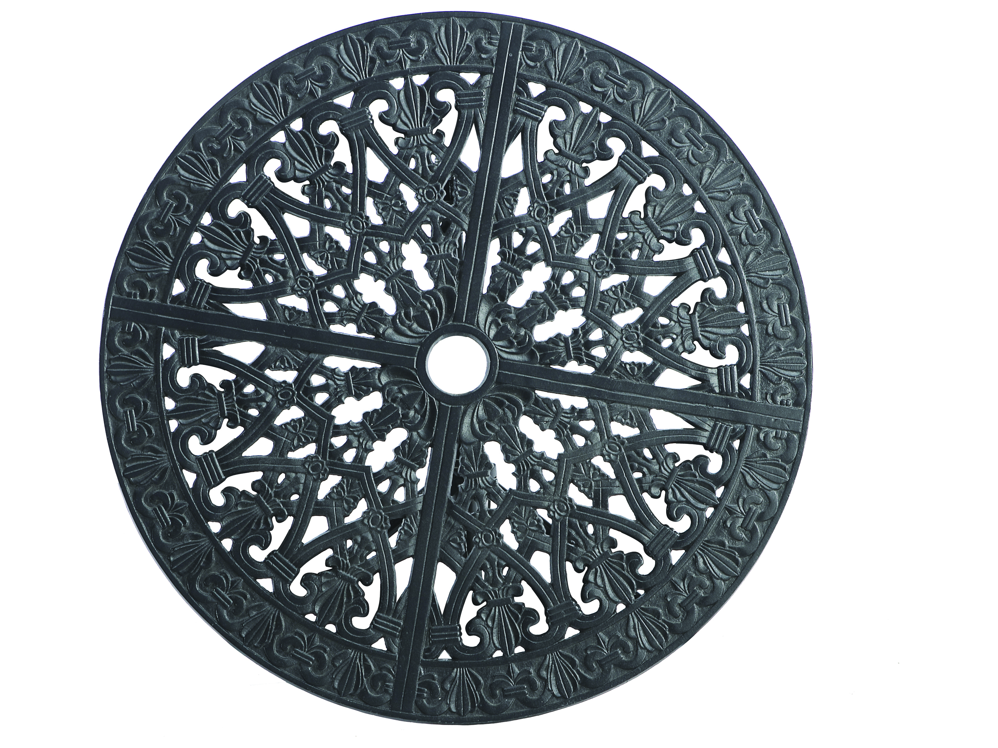 Lazy Susan With Umbrella Hole Gensun Florence Accessories Cast Aluminum 26'' Wide Round Lazy Susan