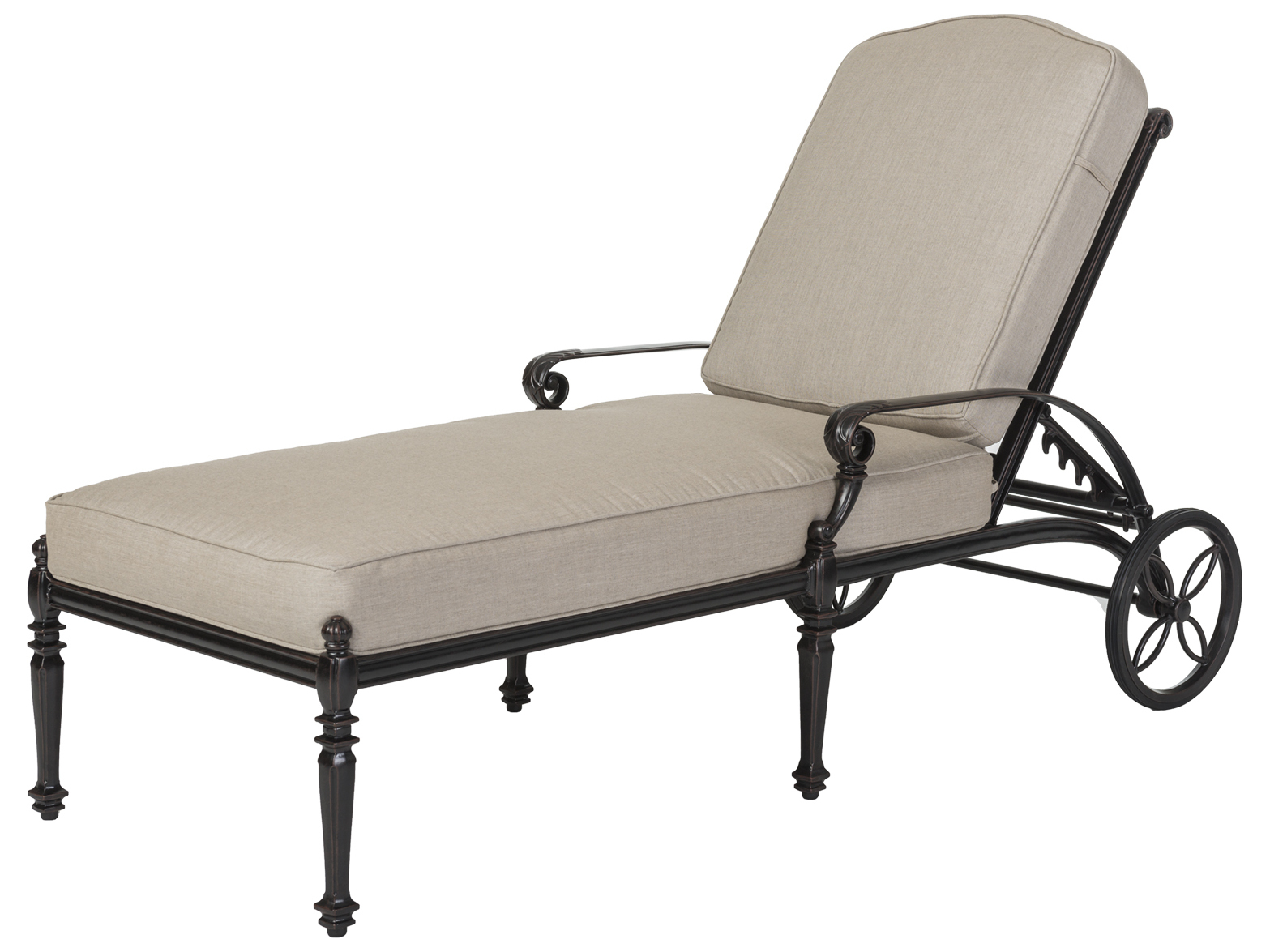 Gensun Grand Terrace Cast Aluminum Cushion Chaise Lounge GES10340009