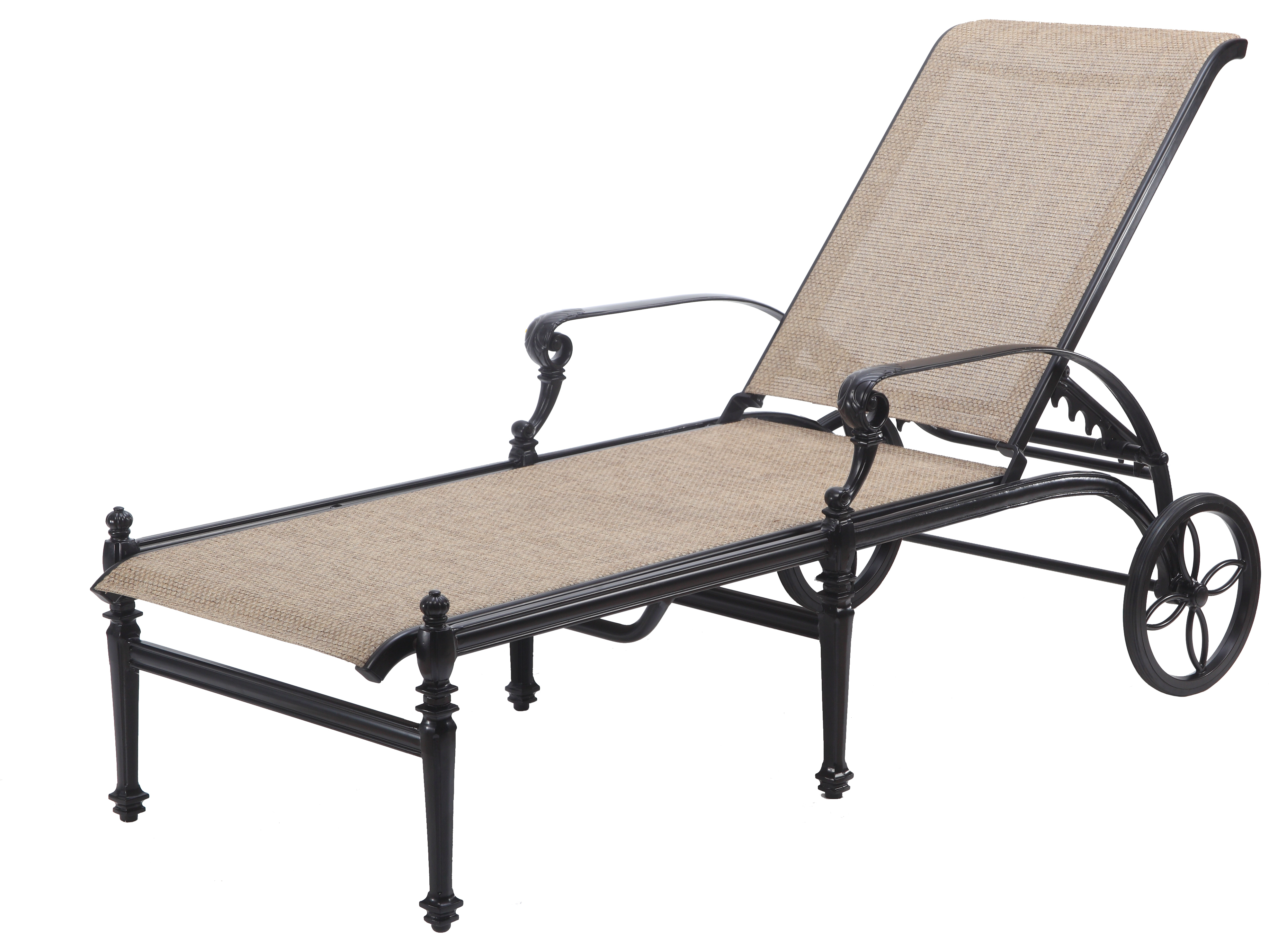 Gensun Grand Terrace Sling Cast Aluminum Chaise Lounge GES51340009