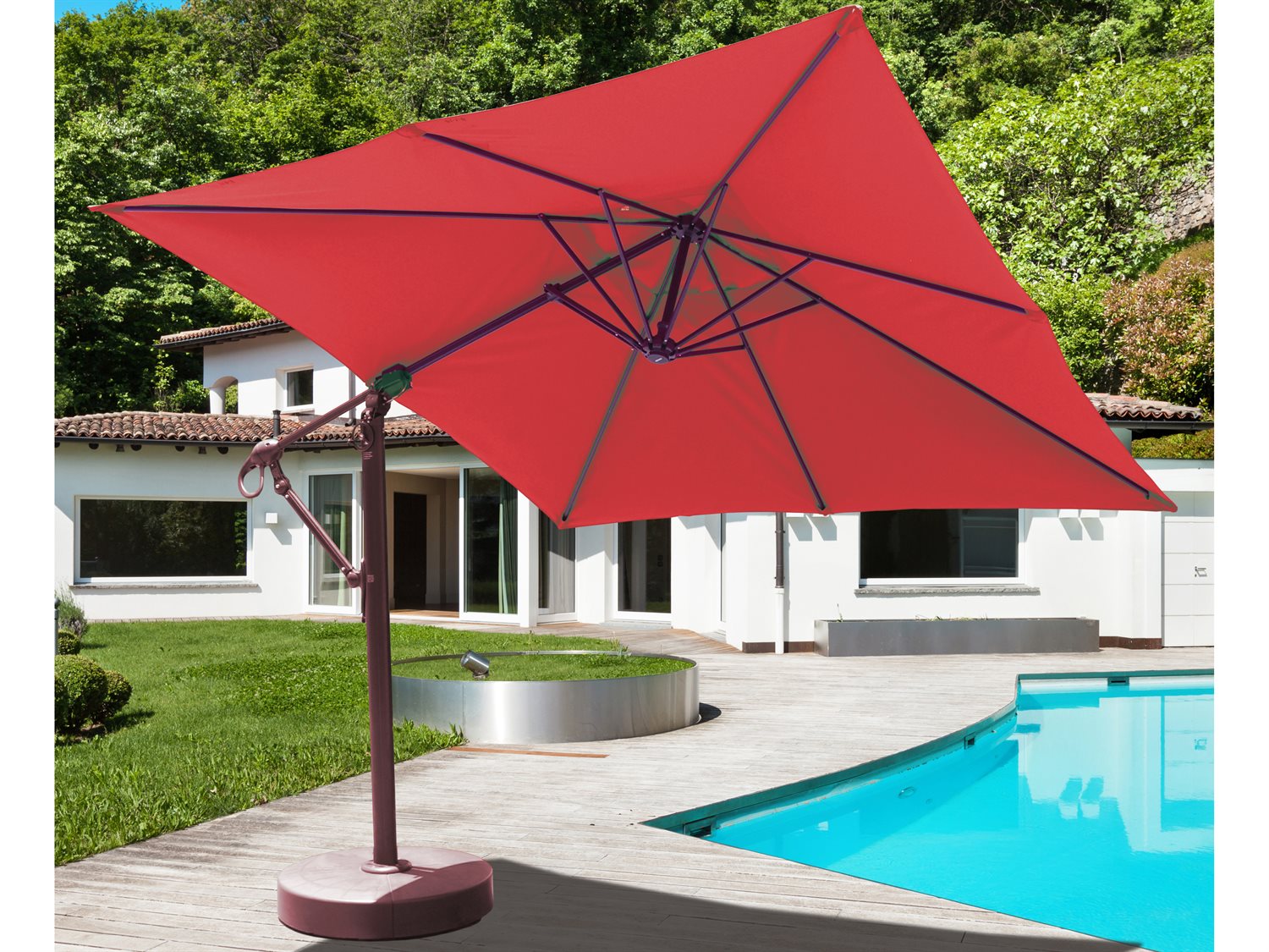 10 X 10 Cantilever Umbrella Galtech Cantilever 10 x 10 Foot Aluminum Square Umbrella 897