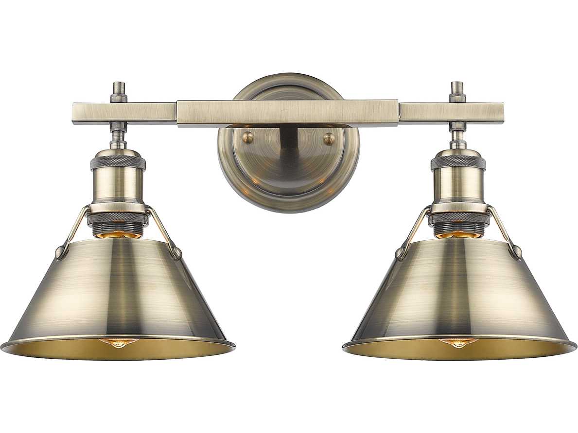 Golden Lighting Orwell Aged Brass TwoLight 18.25'' Wide Vanity Light