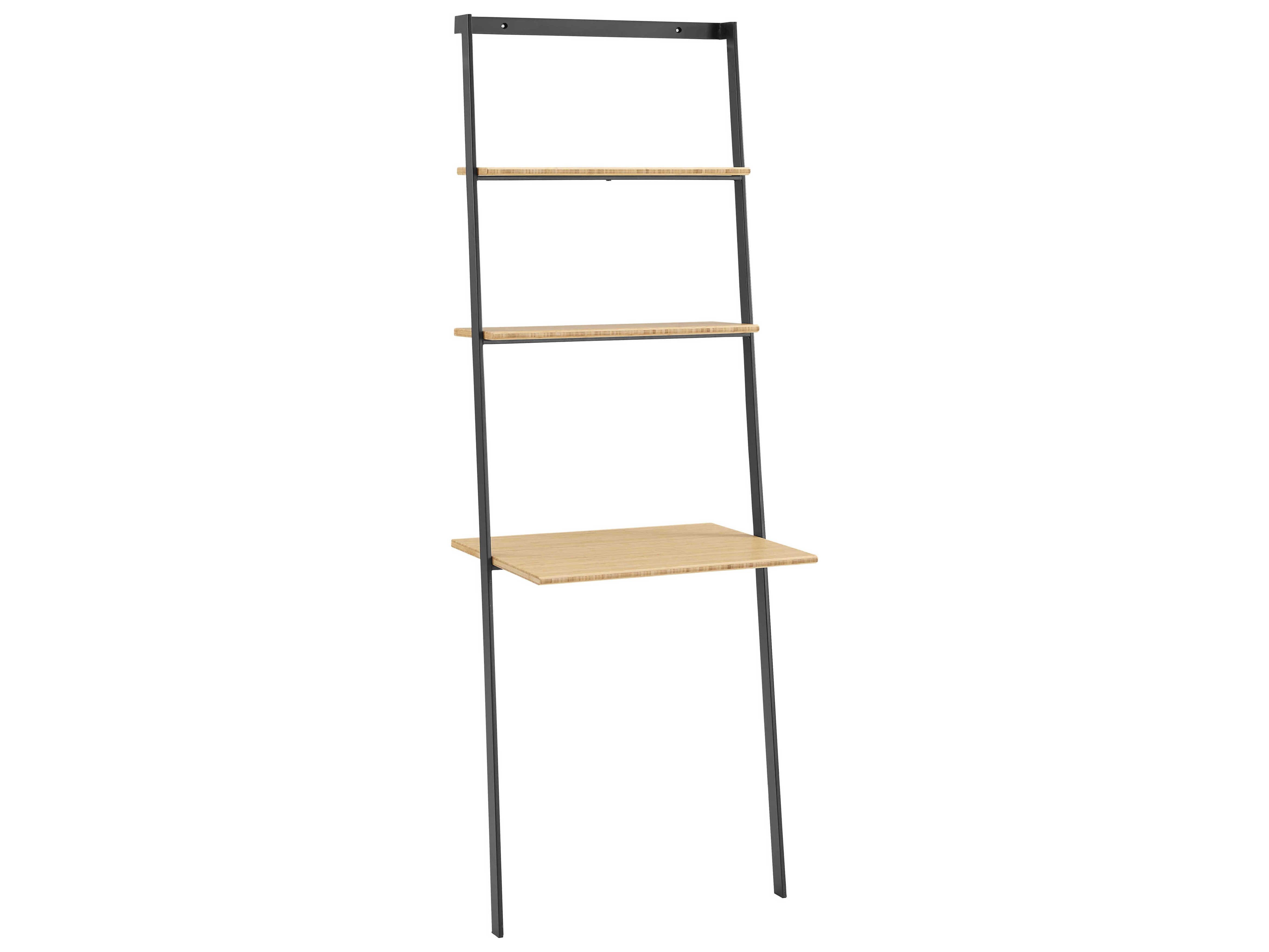 Greenington Santa Cruz 25" Wheat Black Bamboo Wood Leaning Ladder Desk