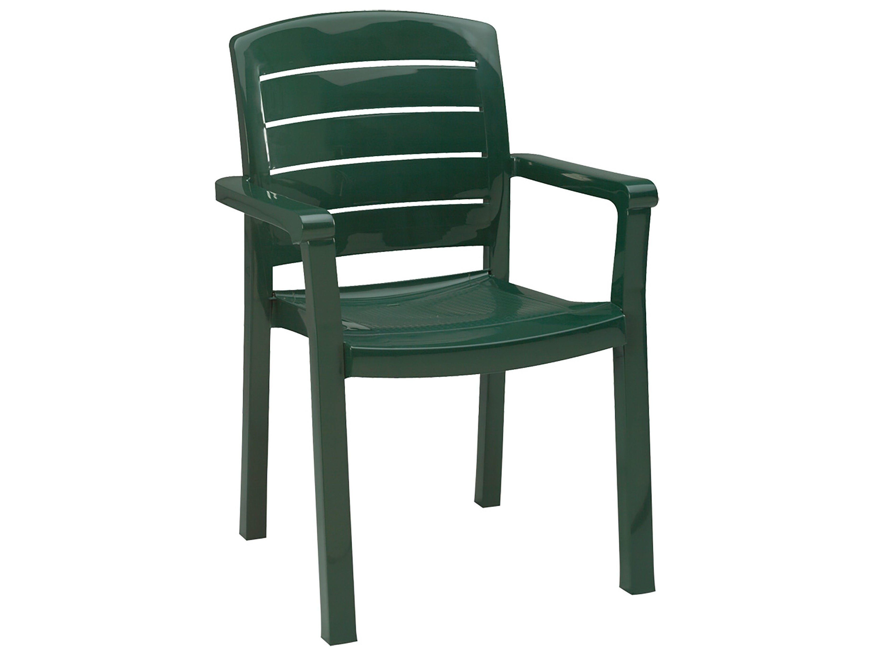 Grosfillex Acadia Resin Amazon Green Stacking Dining Arm Chair 46119078