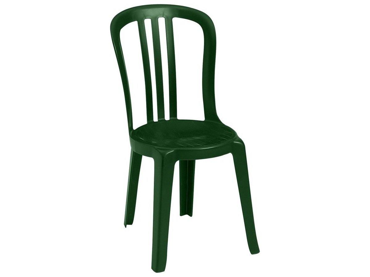 Grosfillex Miami Resin Amazon Green Stacking Bistro Side Chair US495578