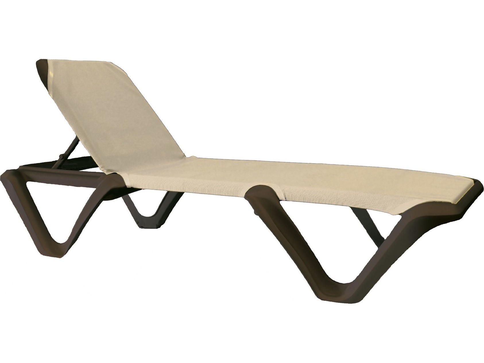 Grosfillex Nautical Sling Resin Bronze Stacking Adjustable Chaise