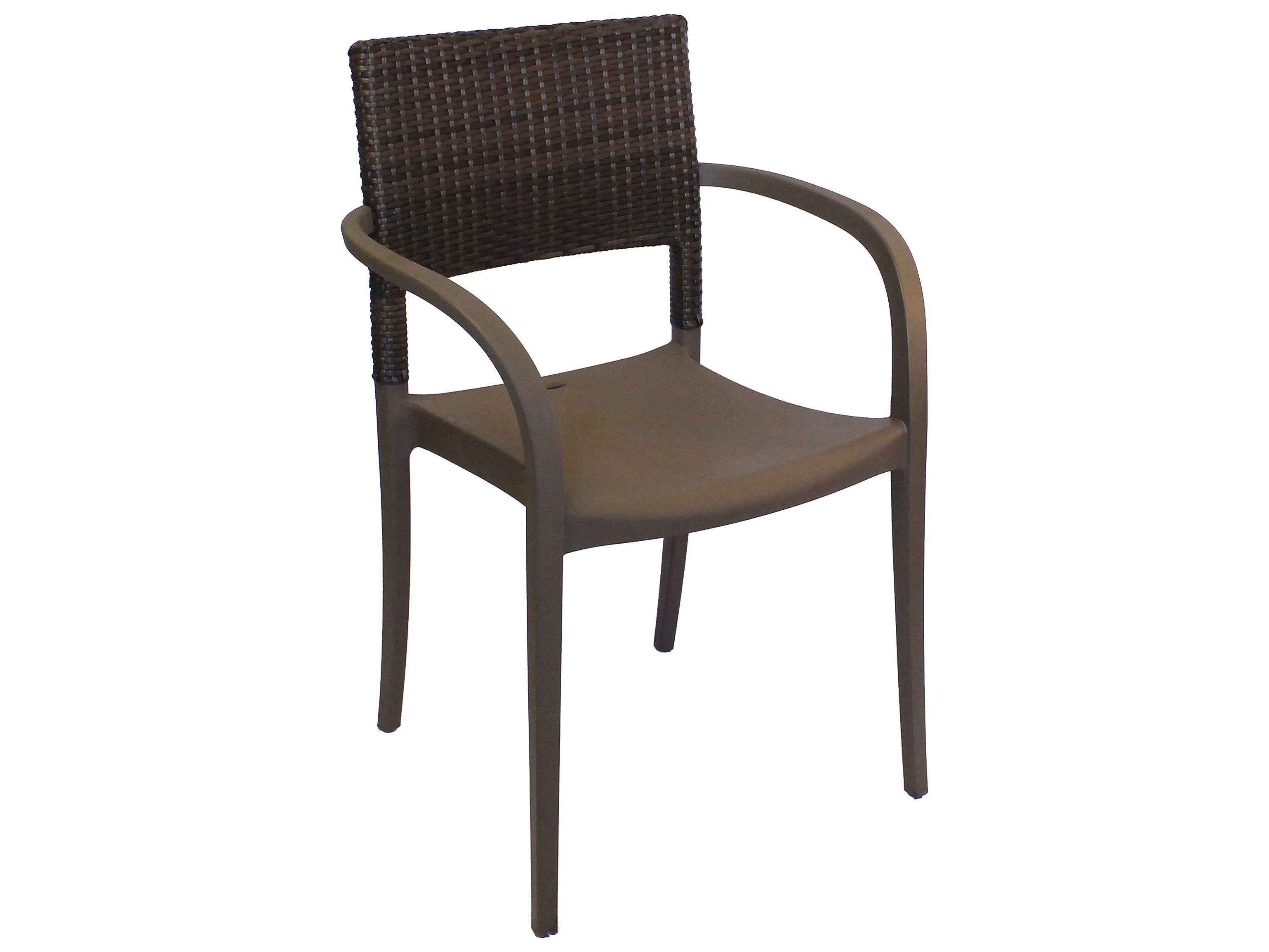 Grosfillex Java Resin Bronze Stacking Patio Dining Arm Chair GXUT986037