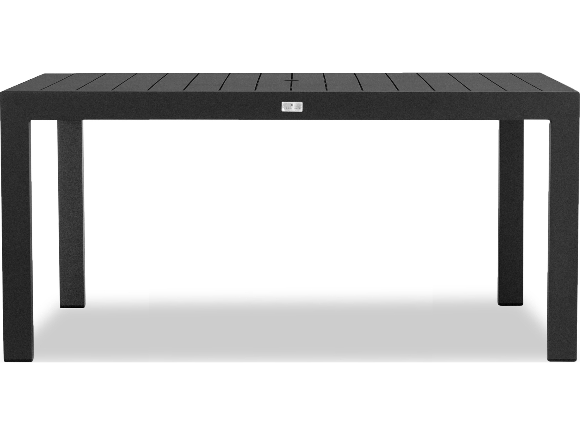 Harmonia Living Classic Aluminum Rectangular Dining table with Umbrella