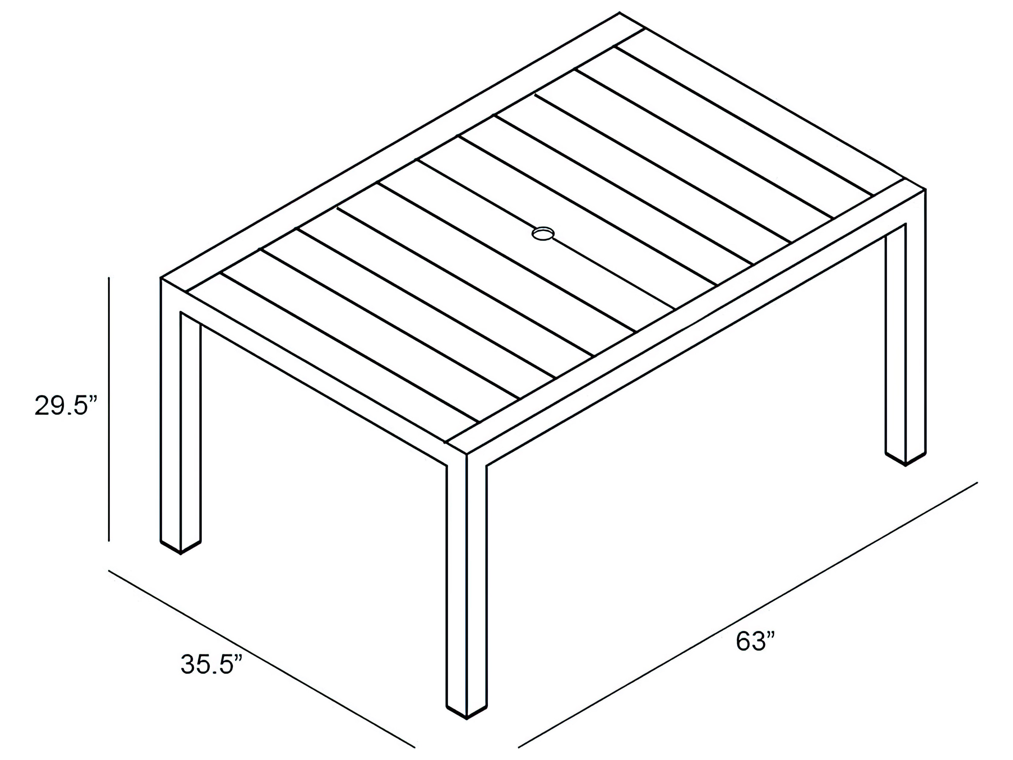 Harmonia Living Classic Aluminum Rectangular Dining table with Umbrella