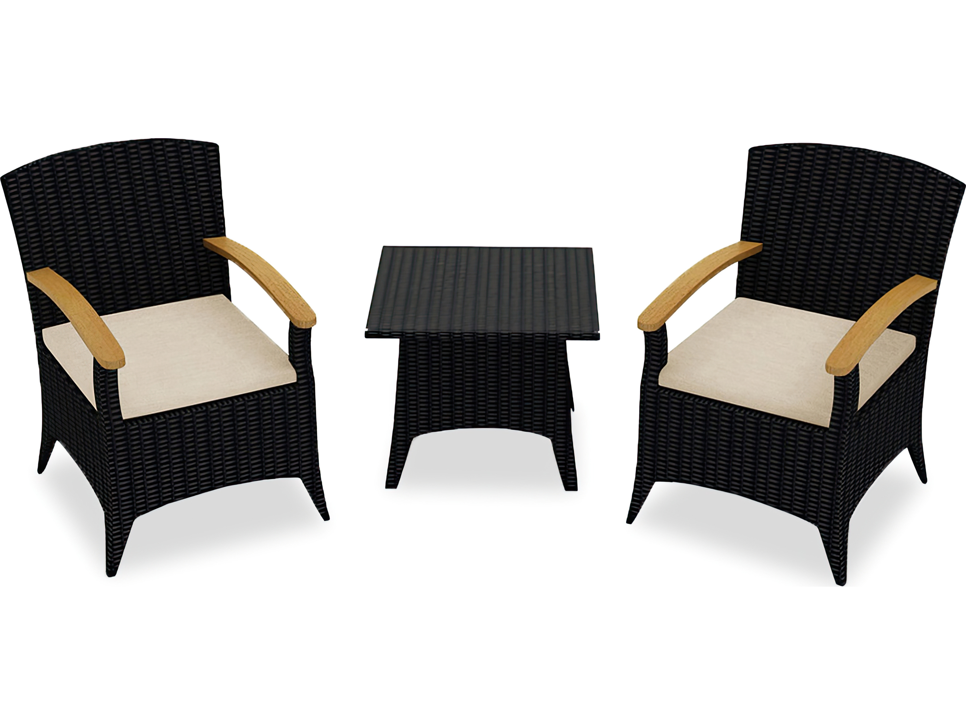 Harmonia Living Arbor Wicker 3 Piece Chat Lounge Set HALHLARCB3CS