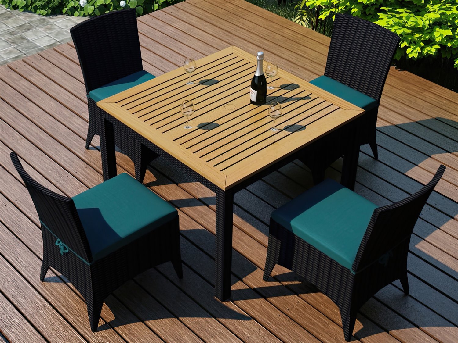 Harmonia Living Arbor Wicker 5 Piece Dining Set HLARCB5DS