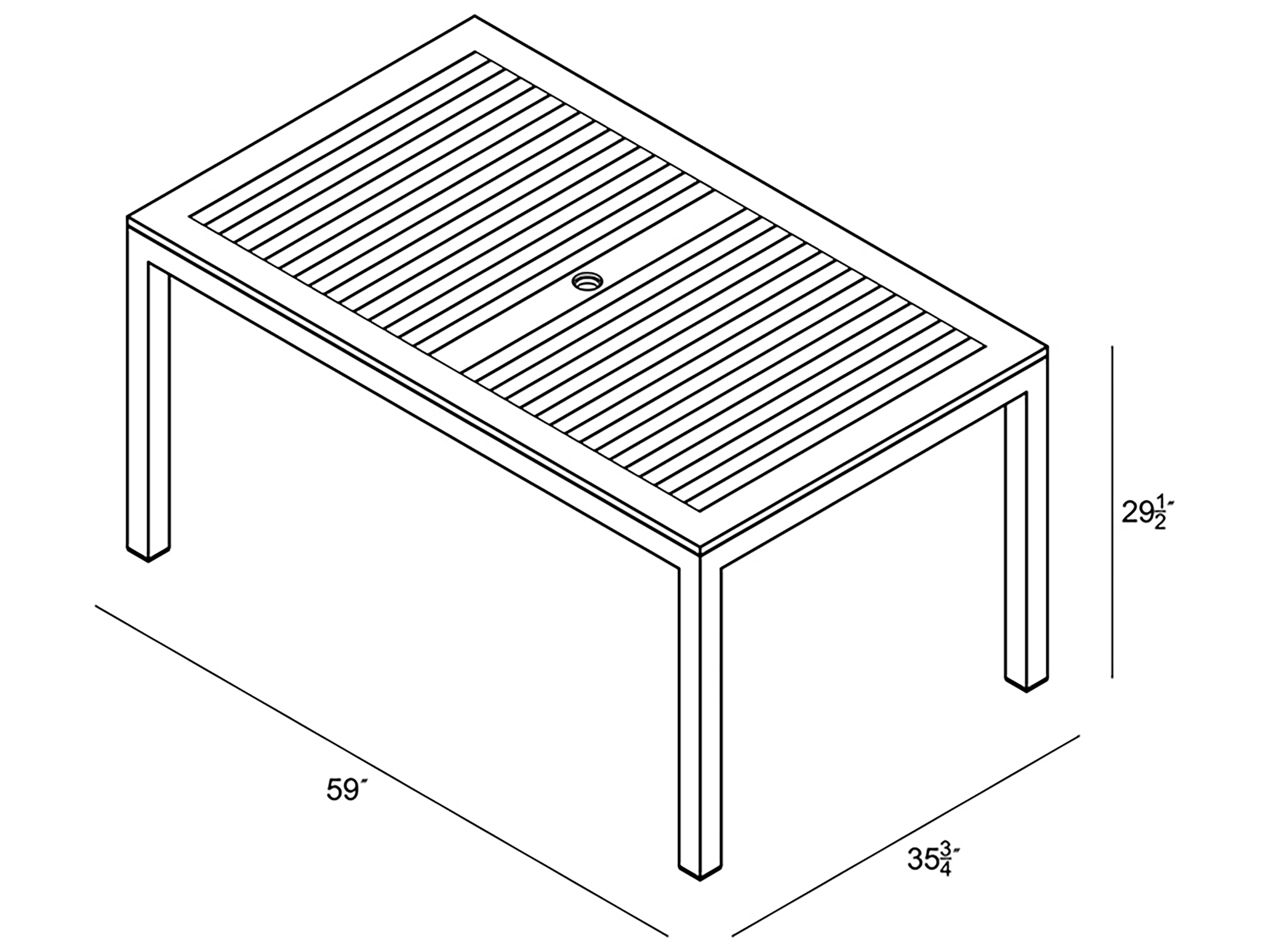Harmonia Living Arbor Wicker 59''W x 35.75''D Rectangular Teak Top