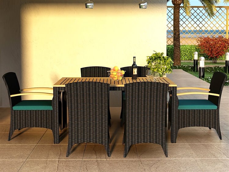 Harmonia Living Arbor Wicker 7 Piece Dining Set HALHLARCB7DS