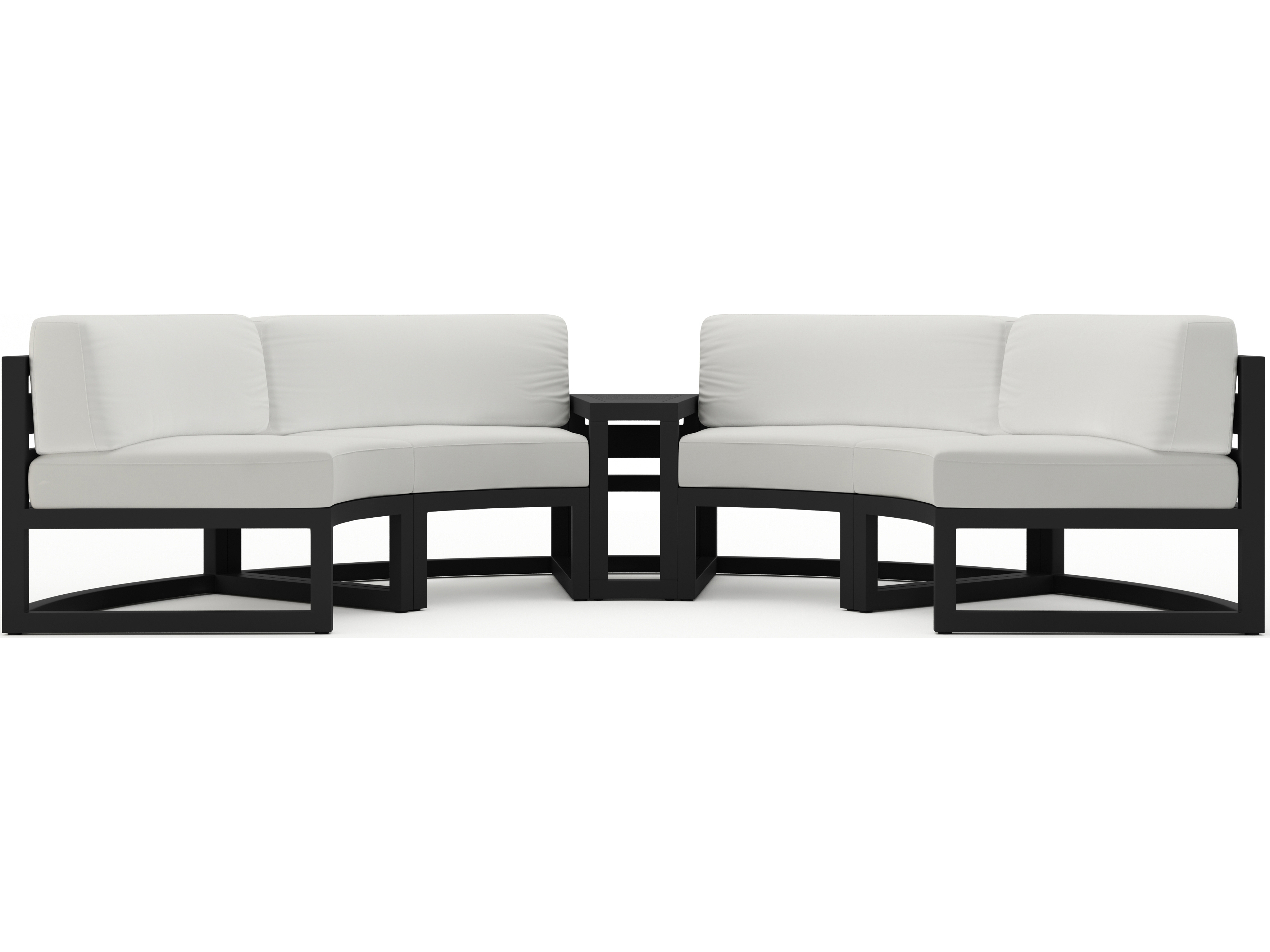 Harmonia Living Avion Aluminum Black 3 Piece Curved Sectional Outdoor