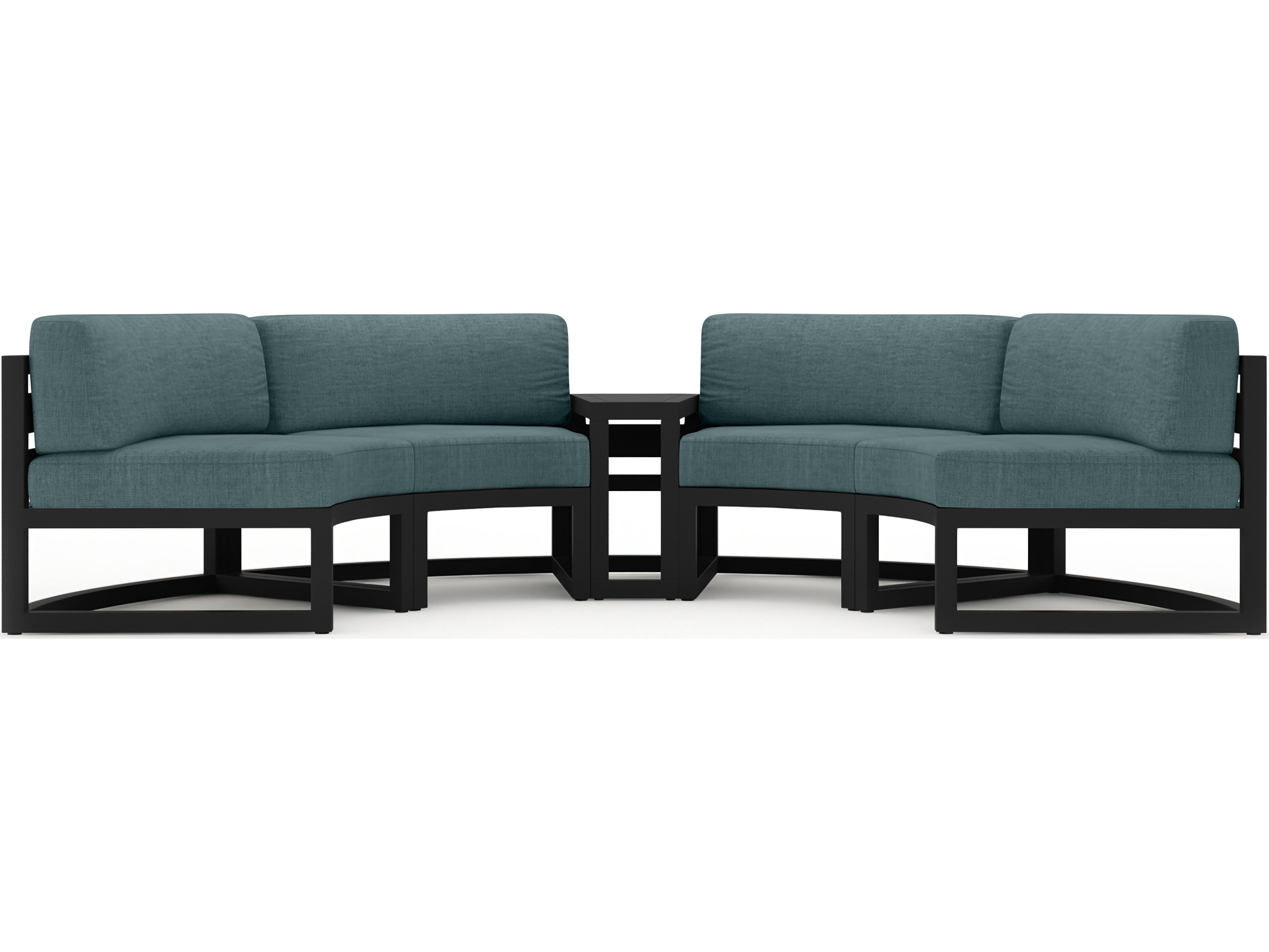 Harmonia Living Avion Aluminum Black 3 Piece Curved Sectional Outdoor