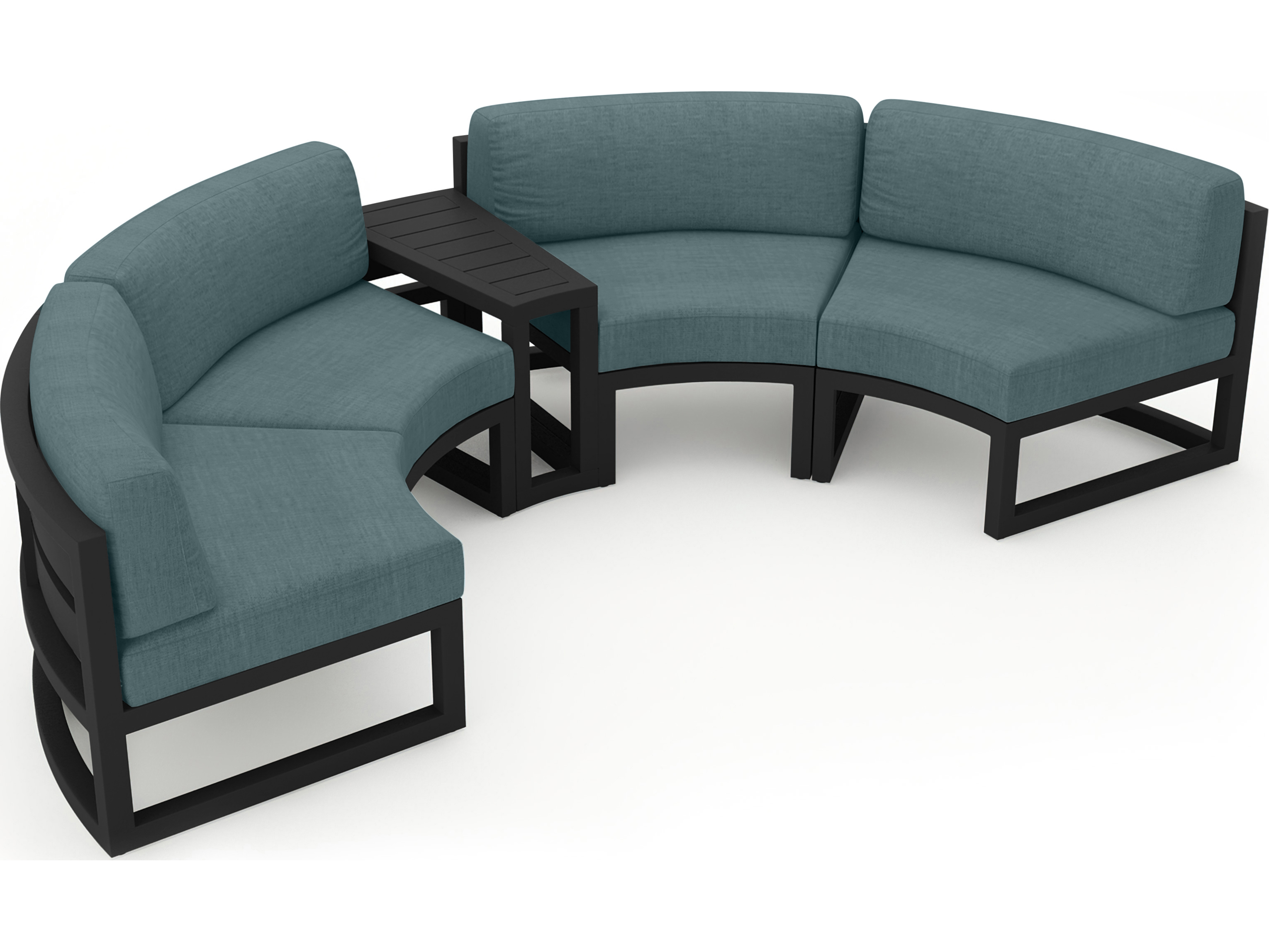 Harmonia Living Avion Aluminum Black 3 Piece Curved Sectional Outdoor
