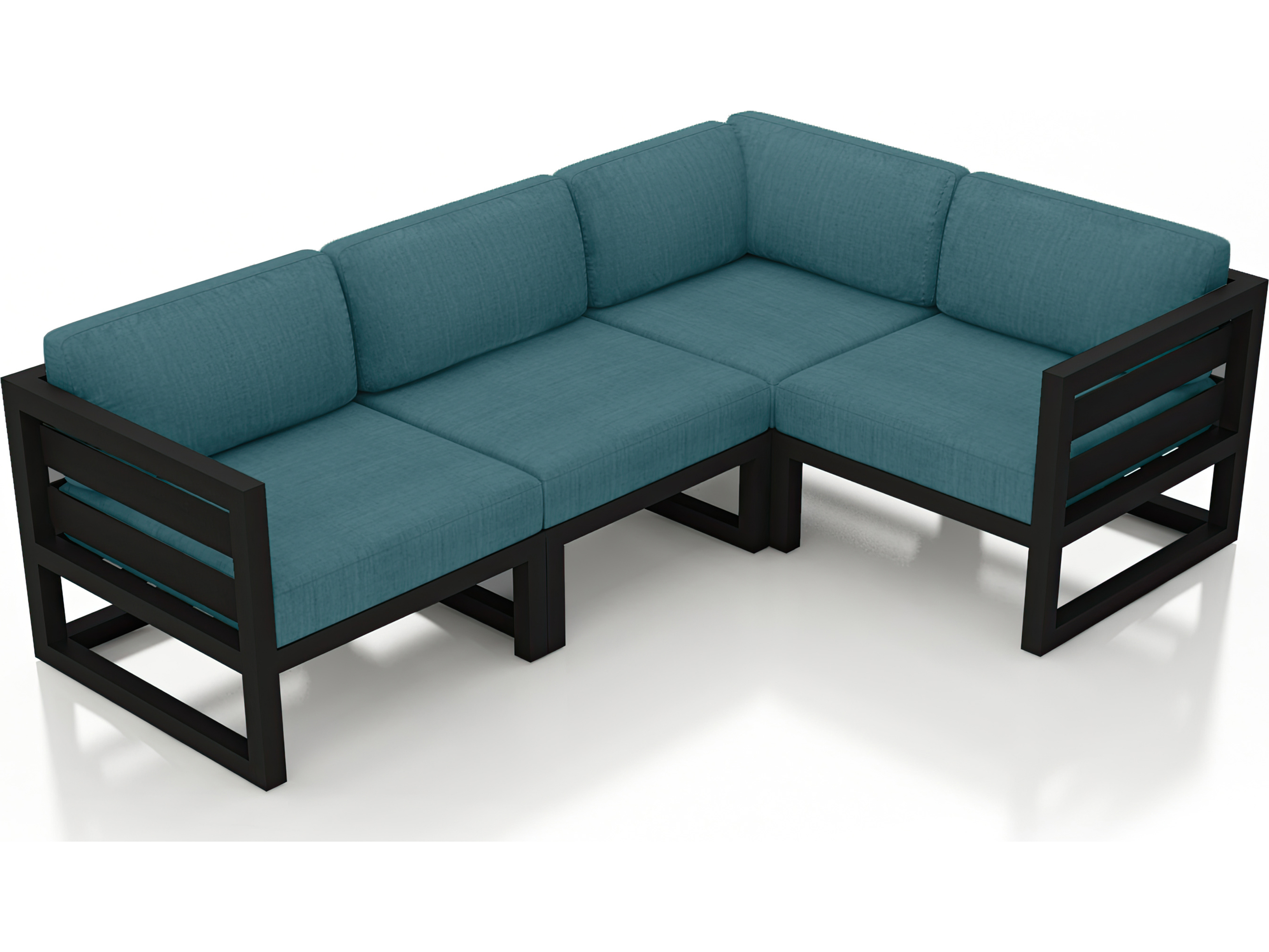 Harmonia Living Avion Aluminum Black 4 Piece Sectional Patio Lounge Set