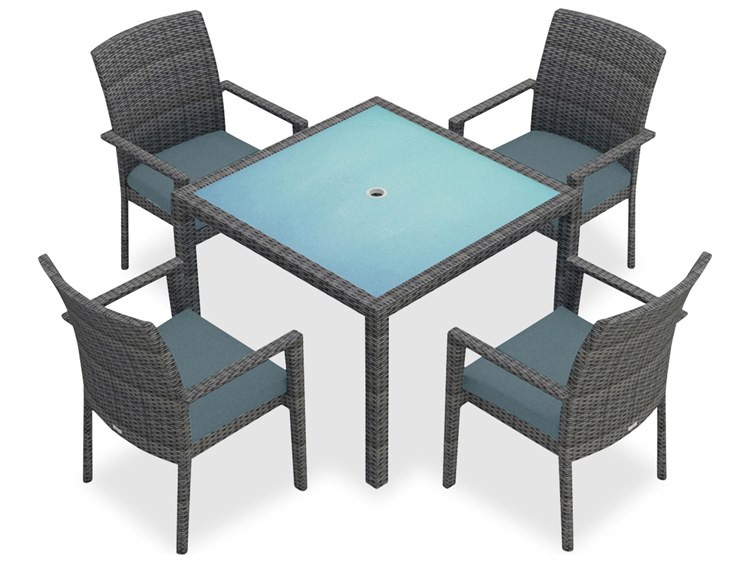 Harmonia Living District Wicker 5 Piece Dining Set HLDISTS5ADS