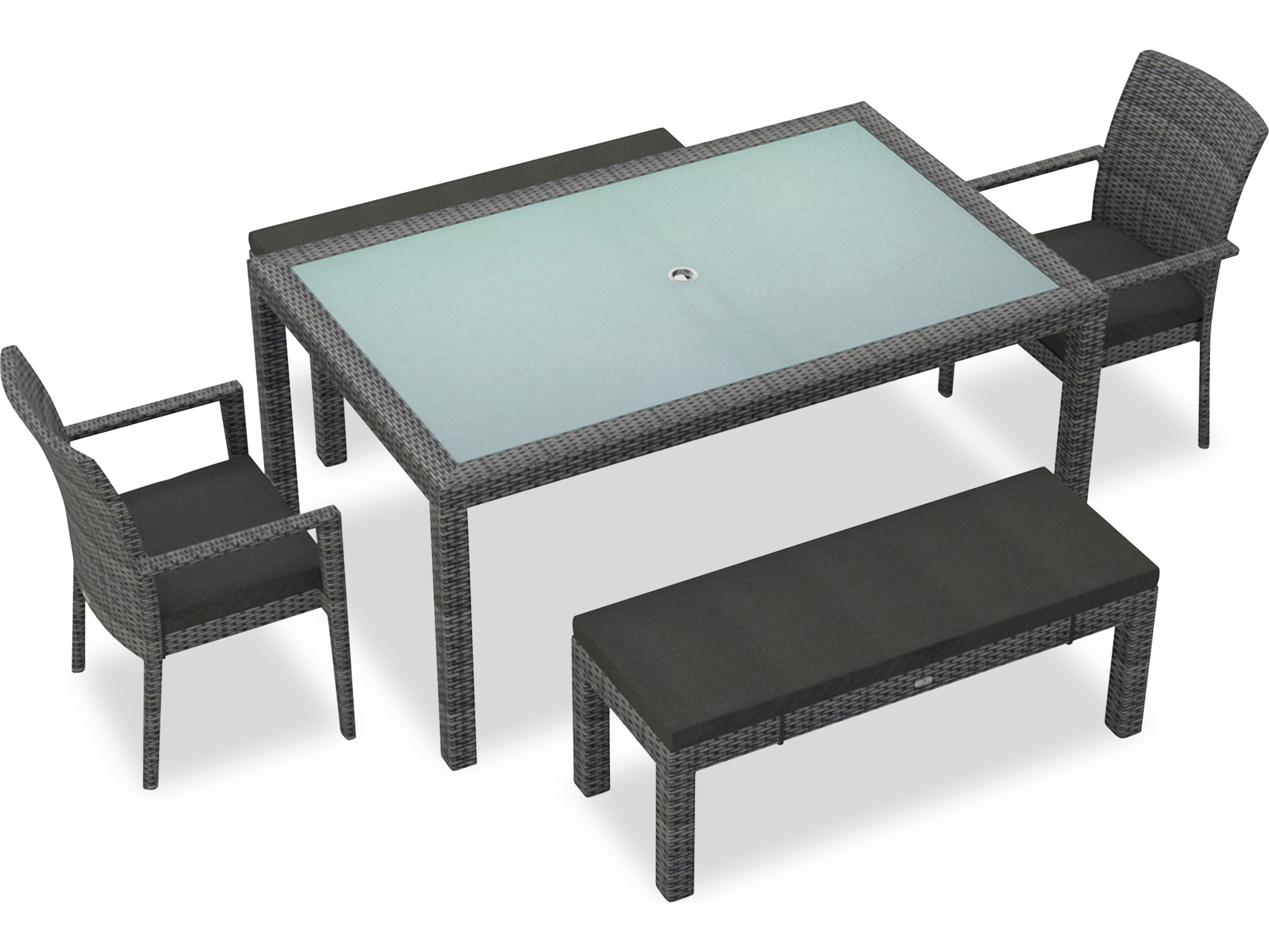 Harmonia Living District Wicker 5 Piece Dining Set HALHLDISTS6BDS