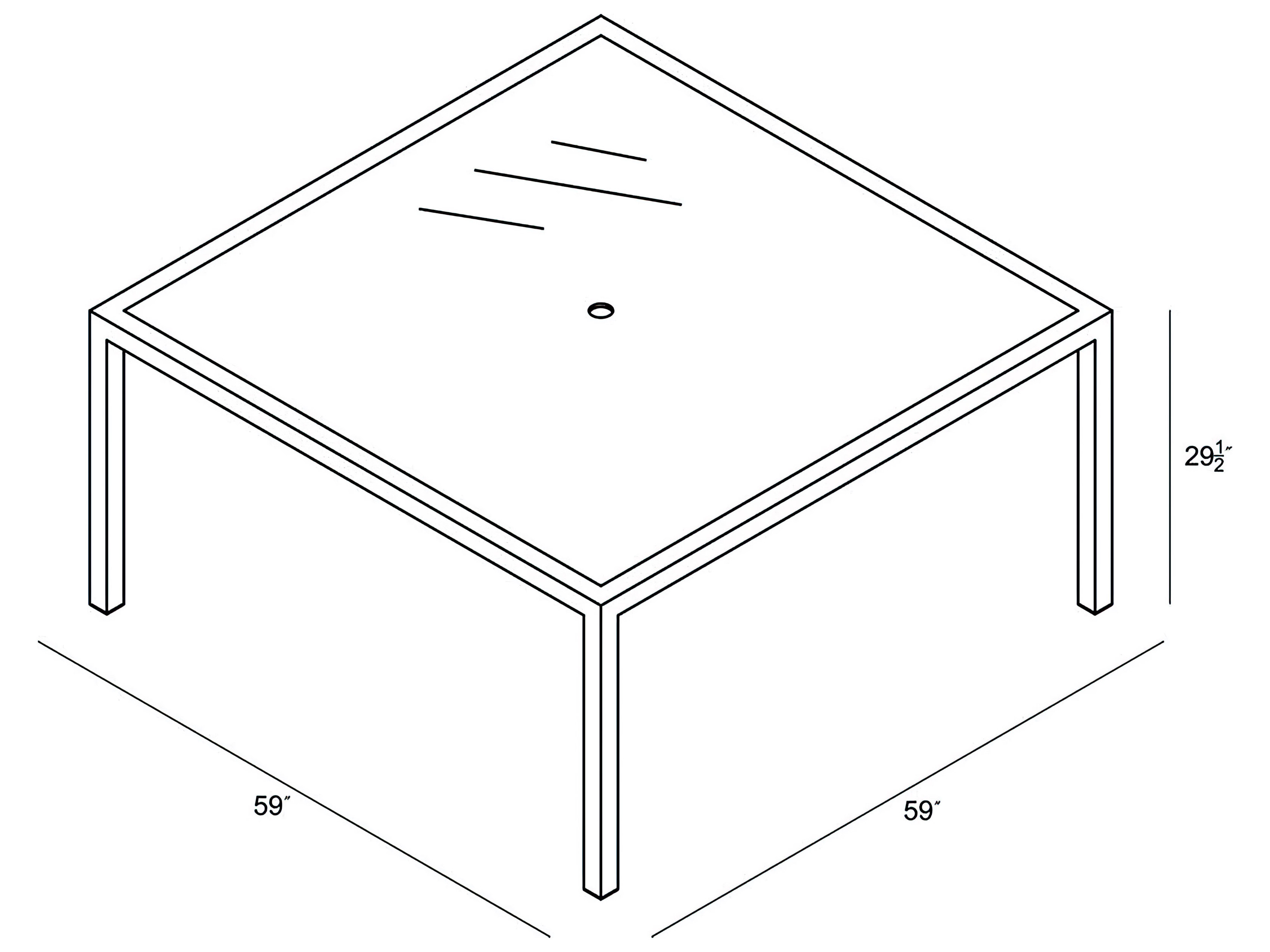 Harmonia Living District HDPE Wicker 59'' Wide Square Glass Top Dining