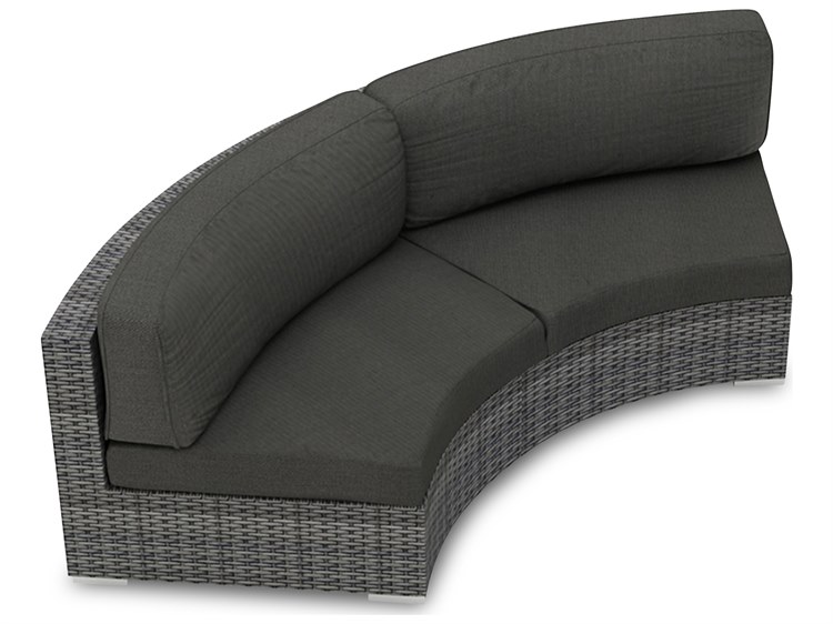 Harmonia Living District Wicker Curved Loveseat HLDISTSCLS