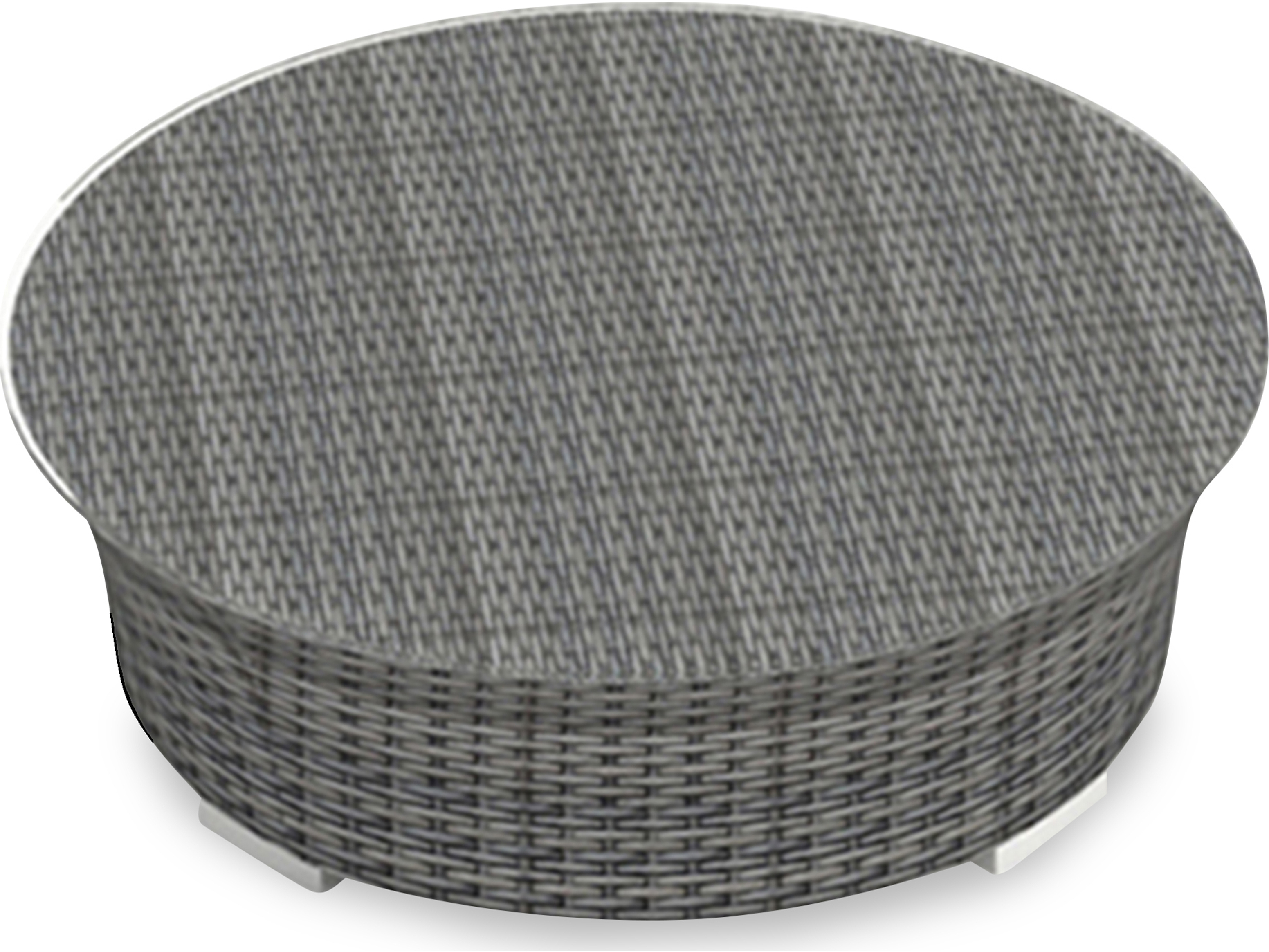 Harmonia Living District Wicker Round Glass Top Coffee table