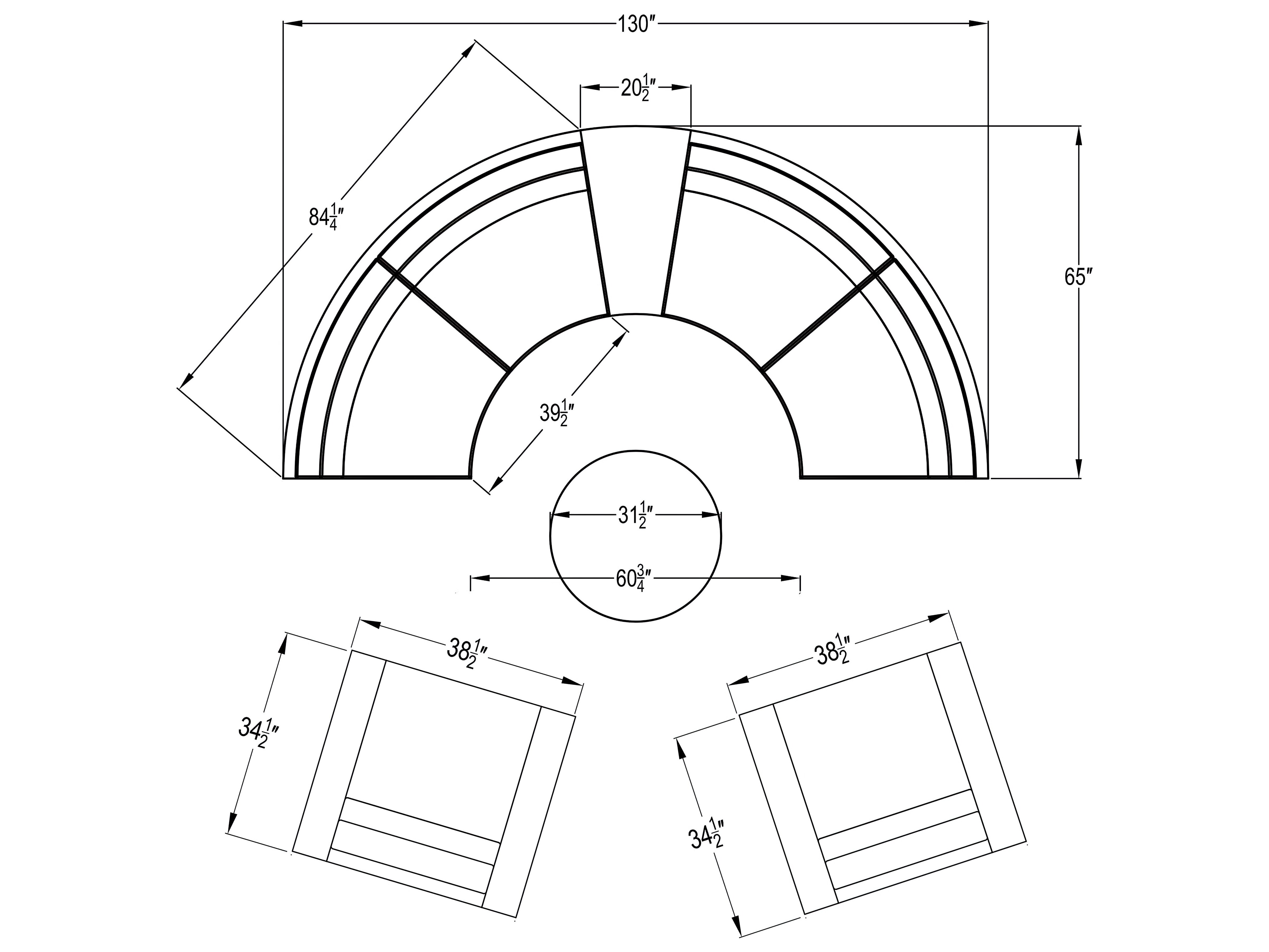 Harmonia Living Dune HDPE Wicker Driftwood 6 Piece Curve Sectional