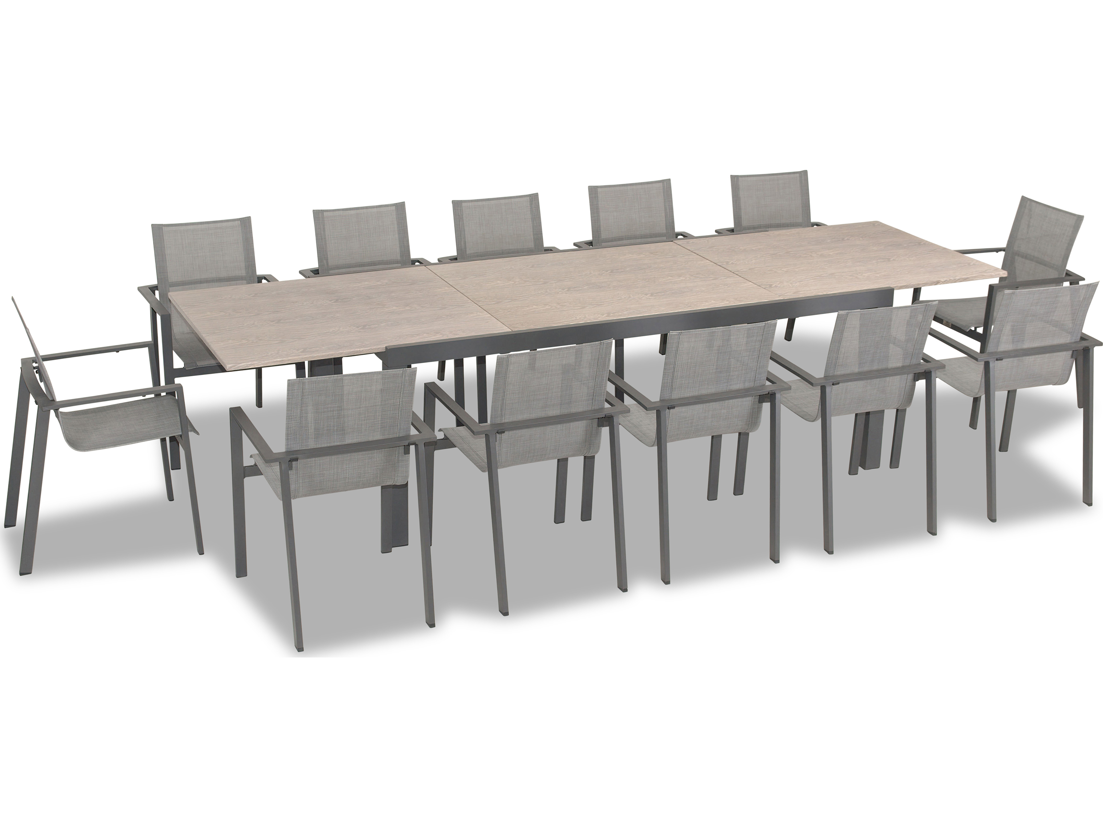 Harmonia Living Lift Aluminum Sling 13 Piece Extendable Dining Set in