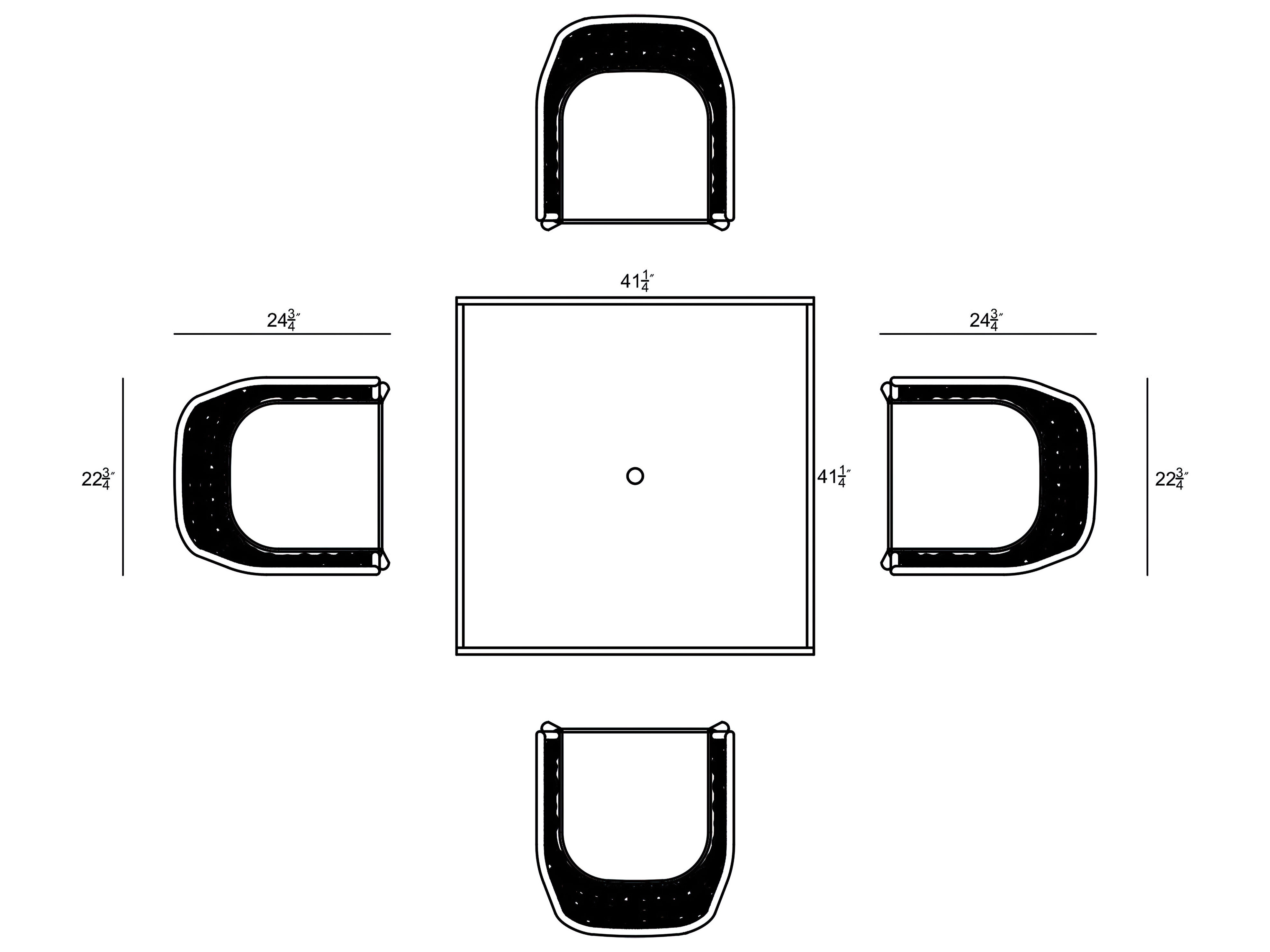 Harmonia Living Parlor Aluminum Rope 5 Piece Seat Dining Set
