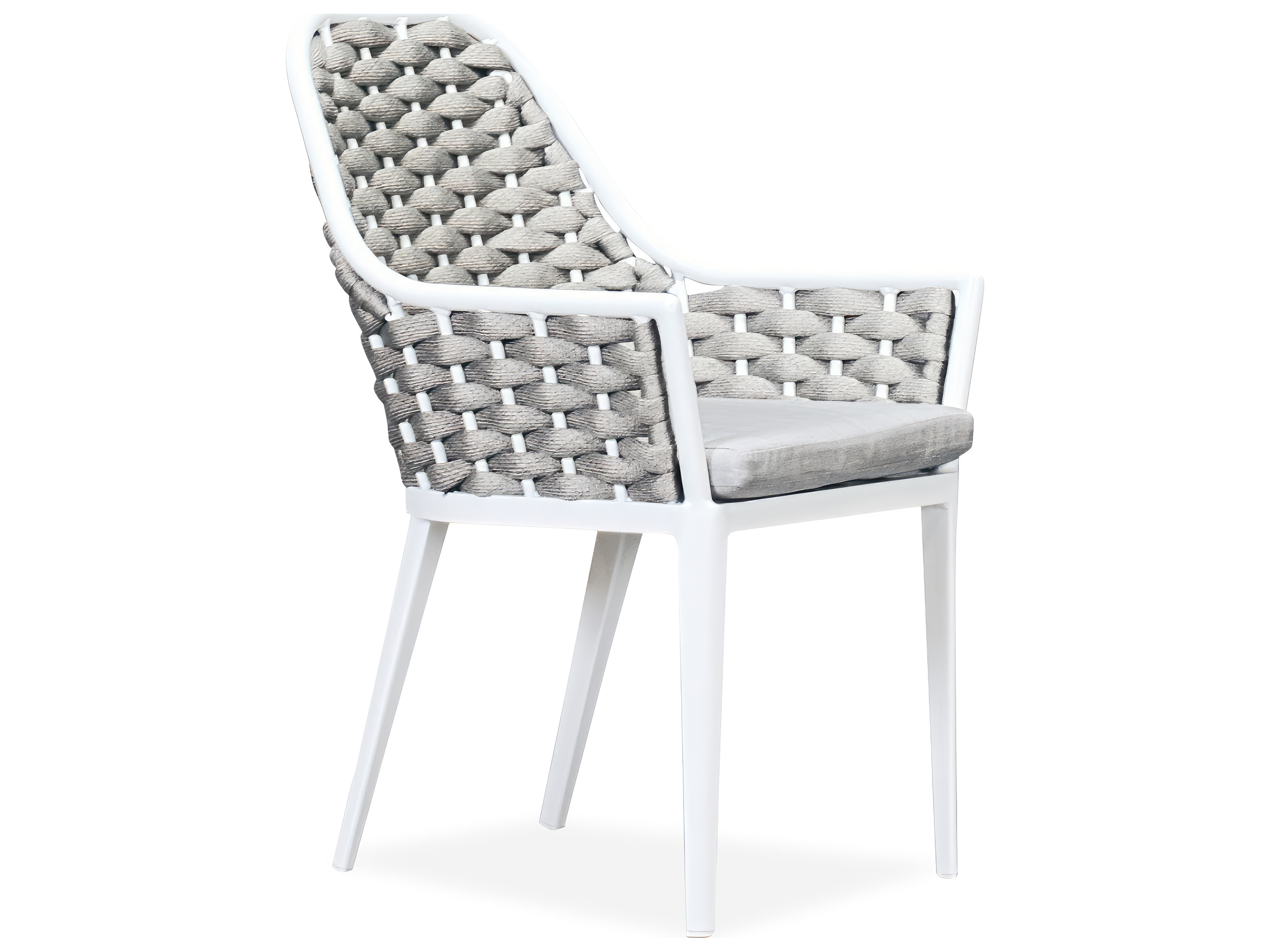 Harmonia Living Parlor Aluminum Rope Stackable Outdoor Patio Dining Arm