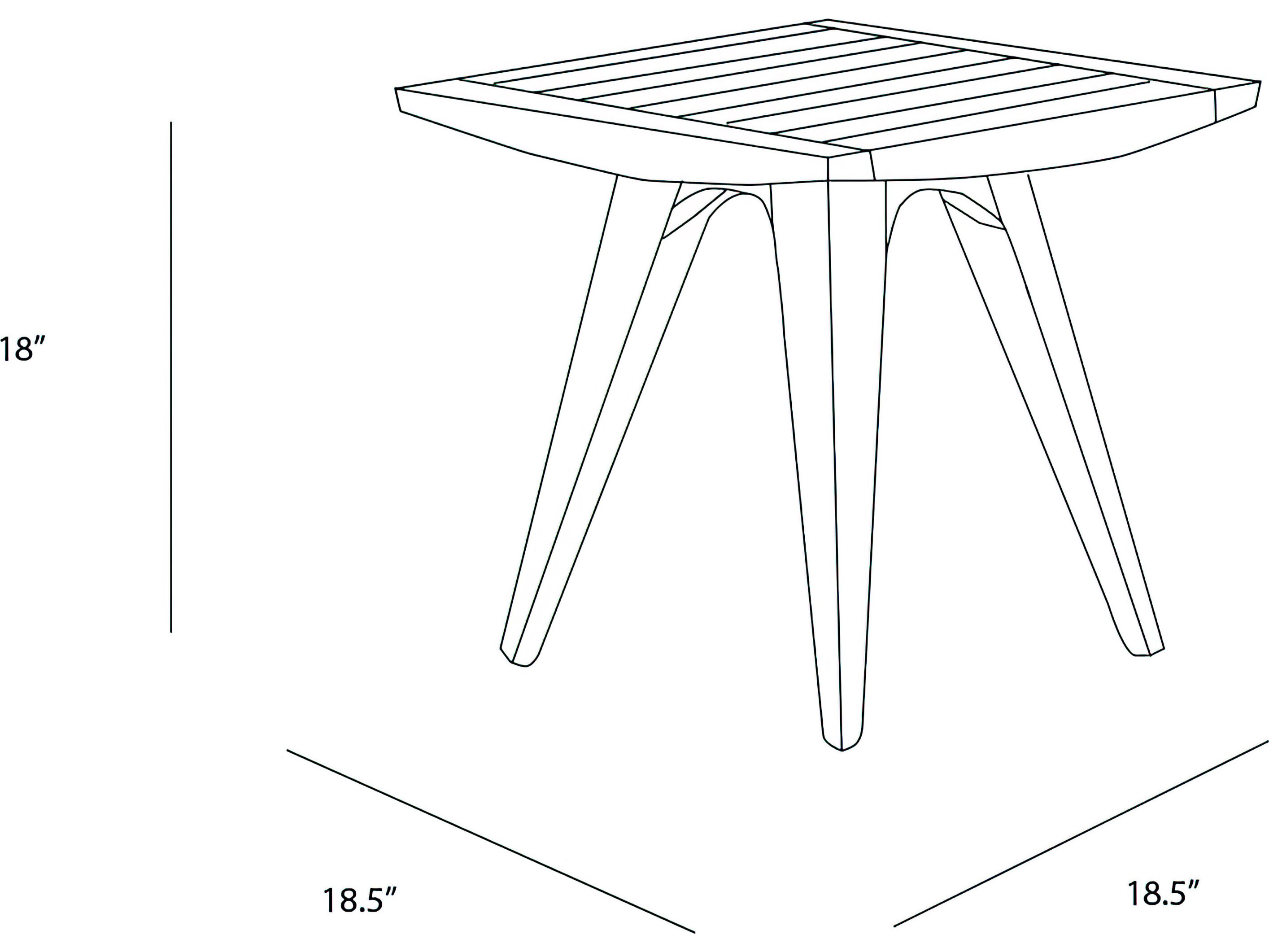 Harmonia Living Tango Teak Square End table HALHLTANTKET